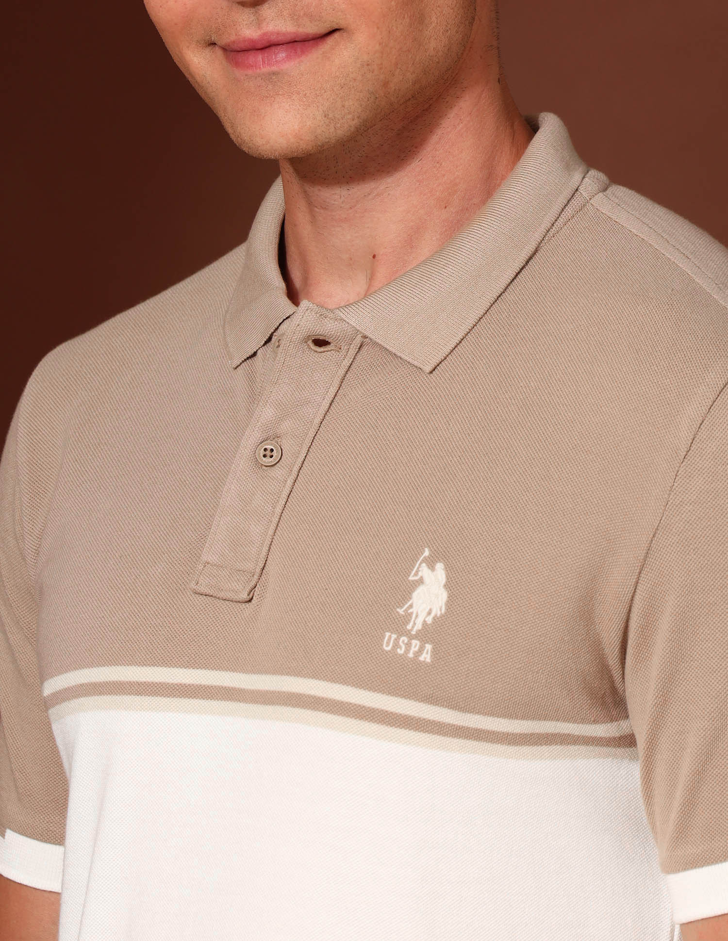 Pure Cotton Working Holiday Polo Shirt Beige - U.S. Polo Assn. India | Large