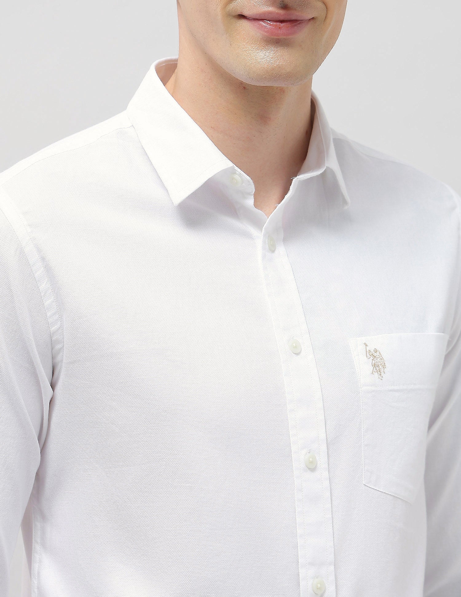 New Port Marina Regular Fit Shirt White - U.S. Polo Assn. India | Large