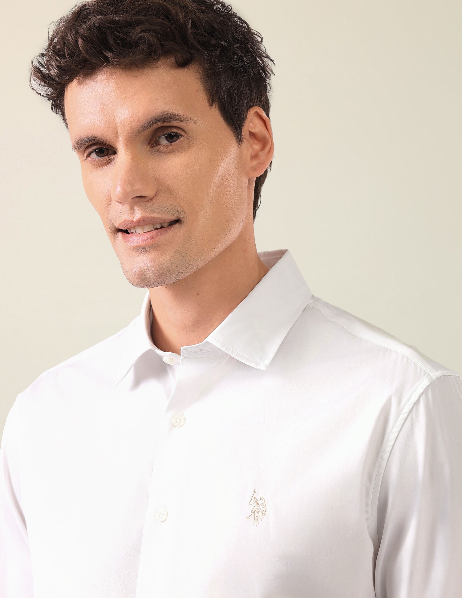 Solid Tailored Fit Shirt White - U.S. Polo Assn. India | Large
