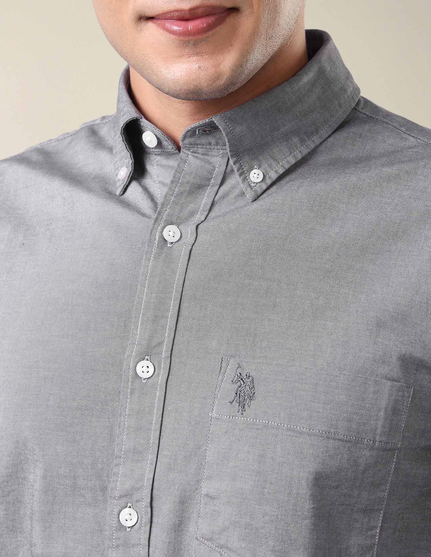 Casa De Campo Solid Shirt Dark Grey - U.S. Polo Assn. India | Large