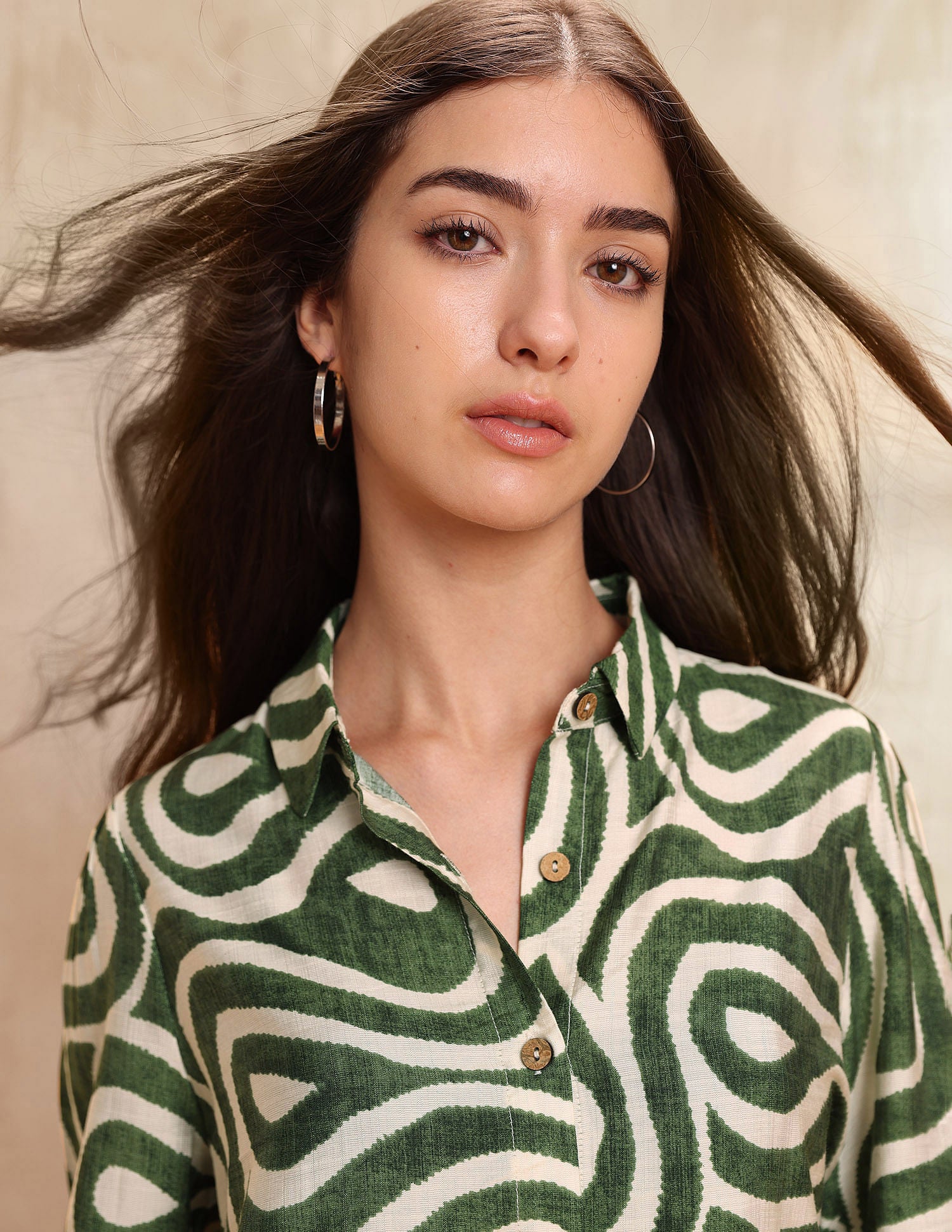 Abstract Printed Regular Fit Shirt Olive - U.S. POLO ASSN. | Large