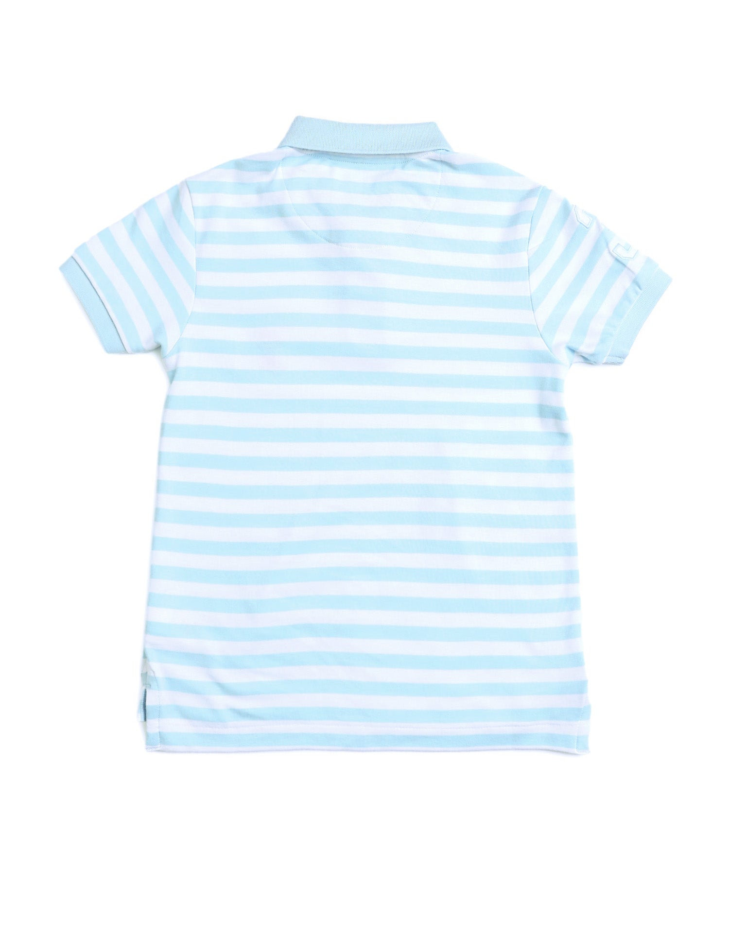 Boys Horizontal Striped Regular Fit Polo T shirt Light Blue - U.S. POLO ASSN. | Large