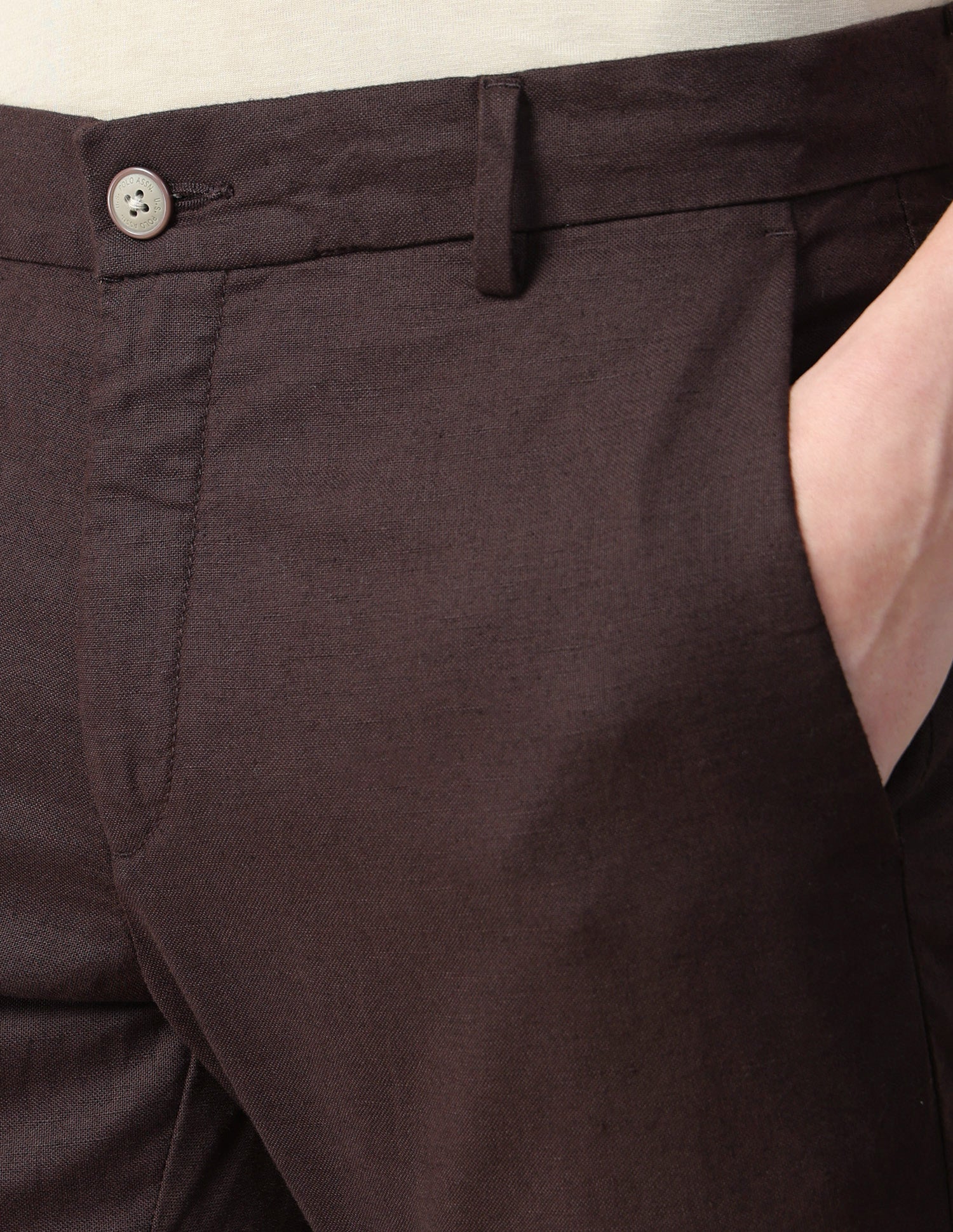 Mid Rise Denver Slim Fit Trousers Dark Brown - U.S. Polo Assn. India | Large