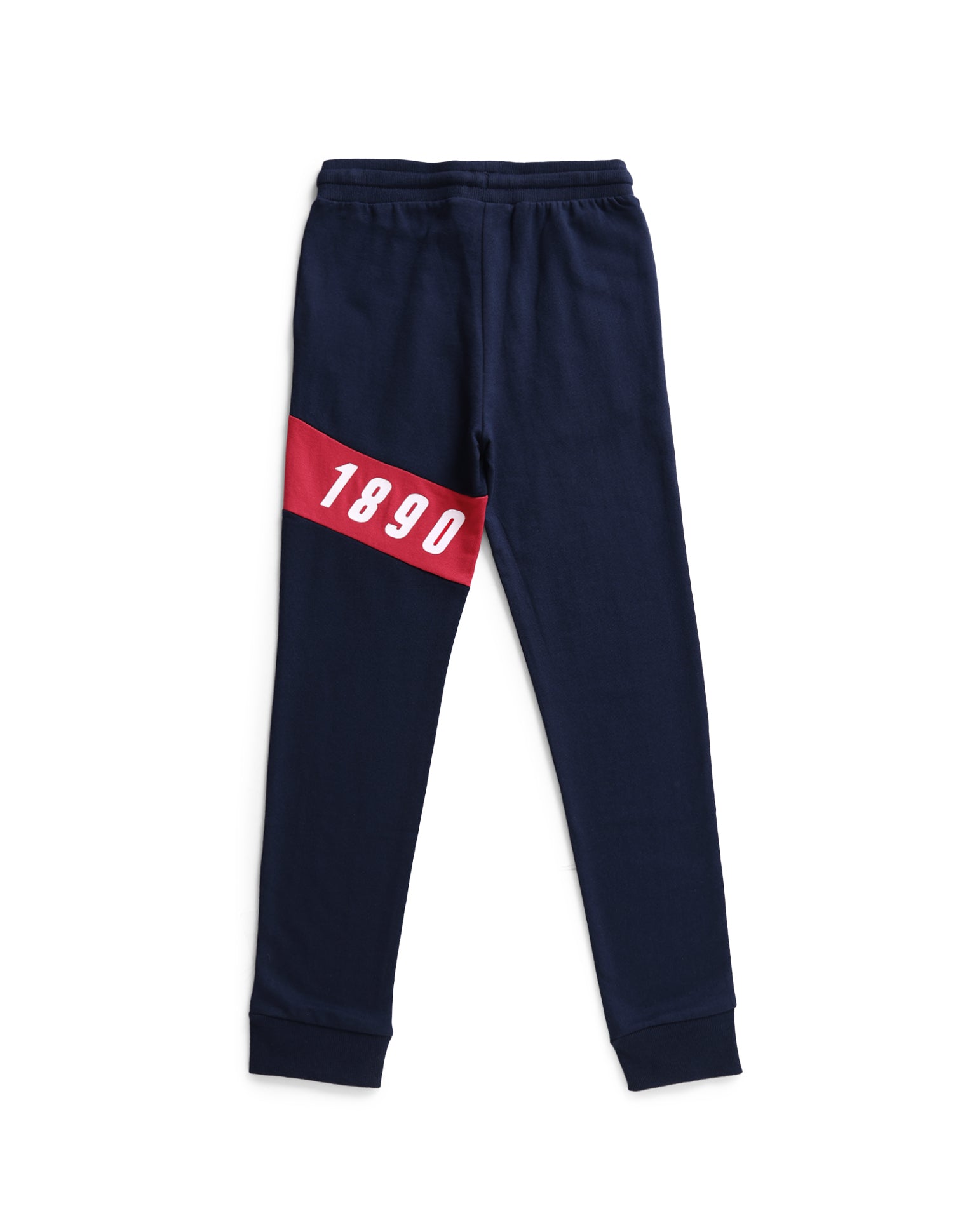 Boys Blue Mid Rise Solid Track Pants Navy Blue - U.S. POLO ASSN. | Large
