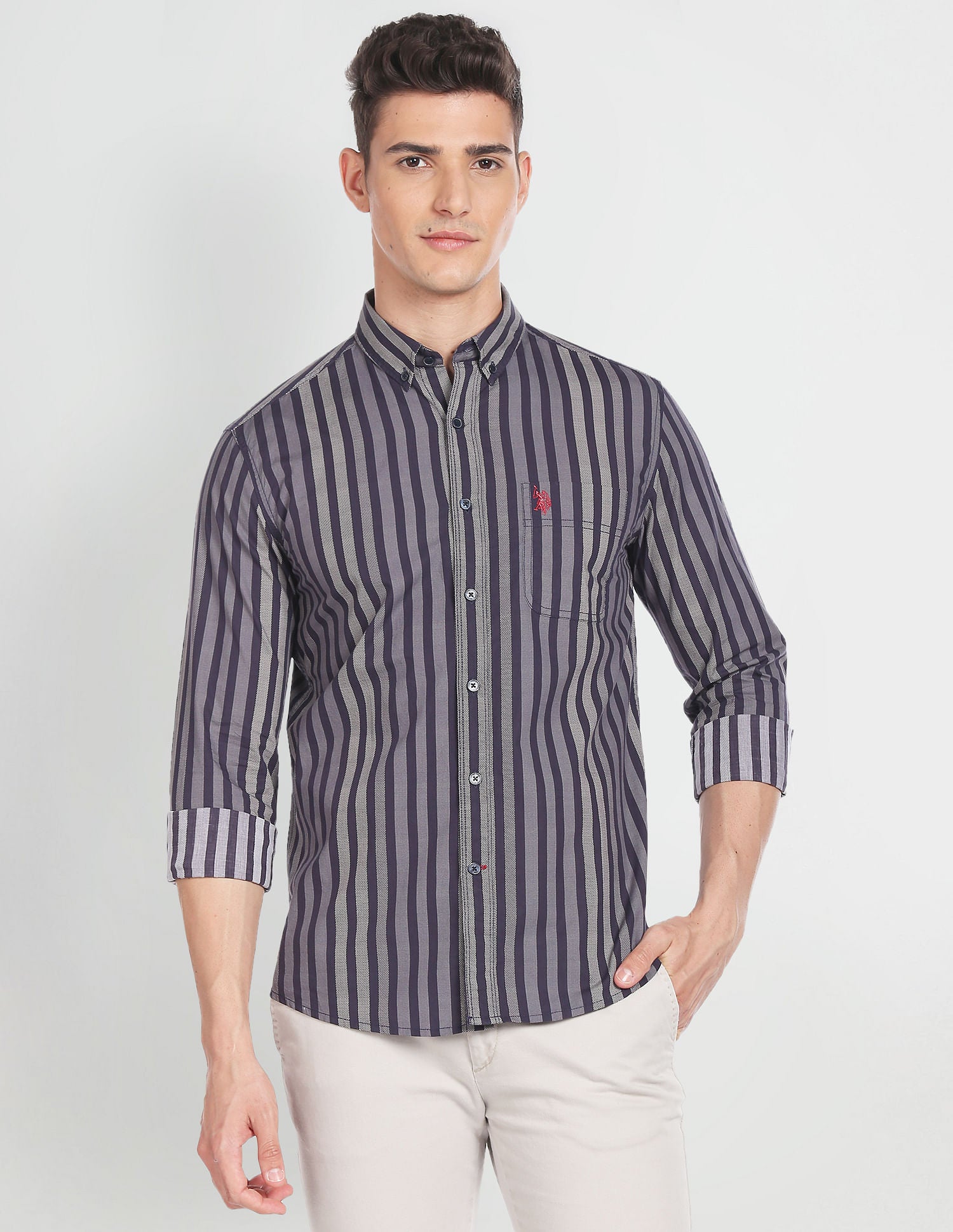 Vertical Stripe Slim Shirt – U.S. Polo Assn. India