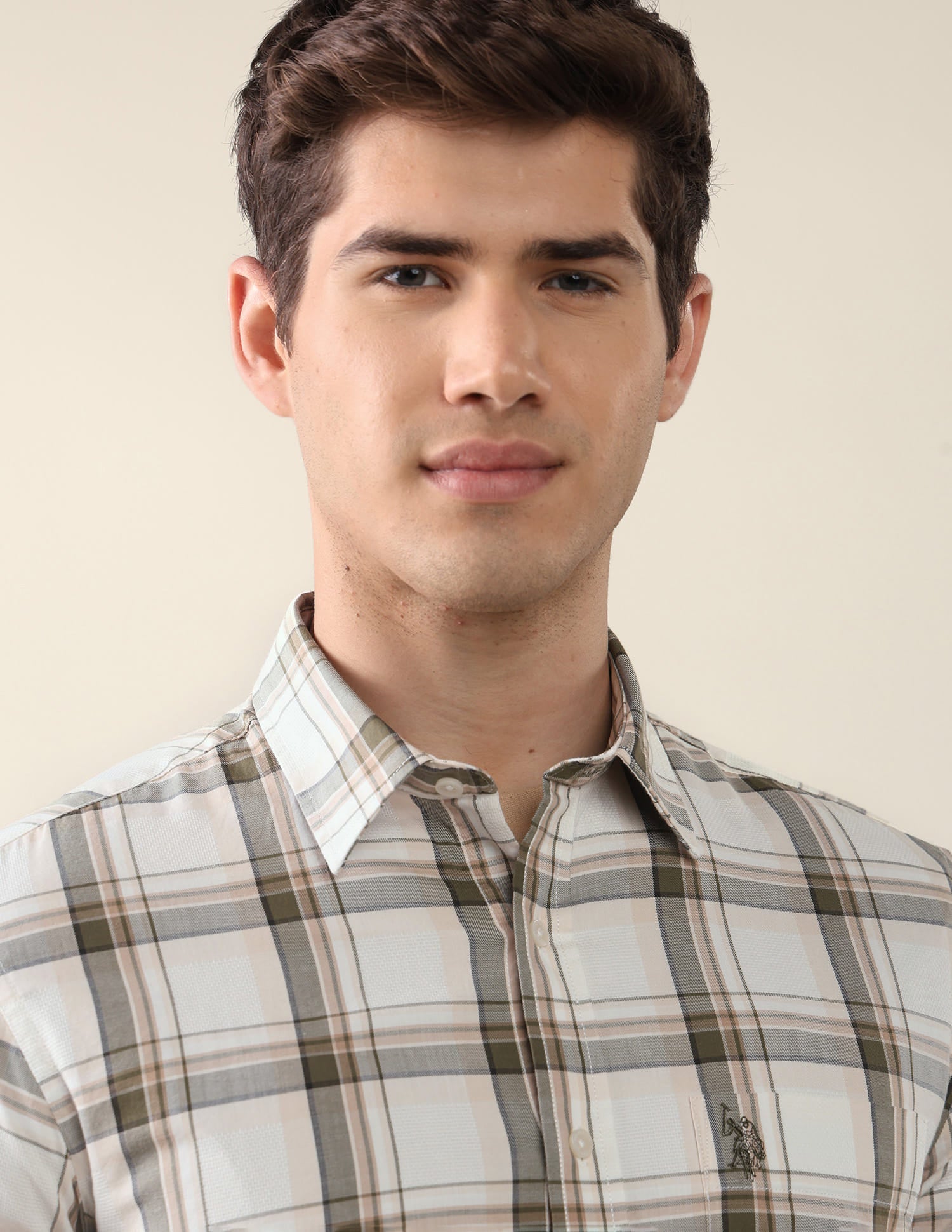 Twill Grid Tattersall Checked Shirt Green - U.S. Polo Assn. India | Large