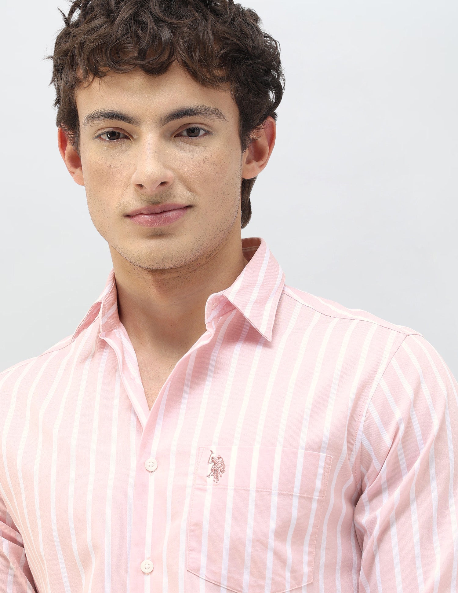 Casa De Campo Vertical Striped Shirt Pink - U.S. Polo Assn. India | Large
