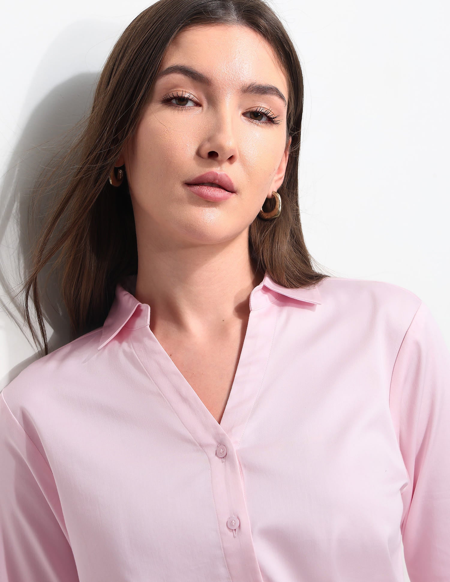 Regular Fit Solid Shirt Light Pink - U.S. Polo Assn. India | Large