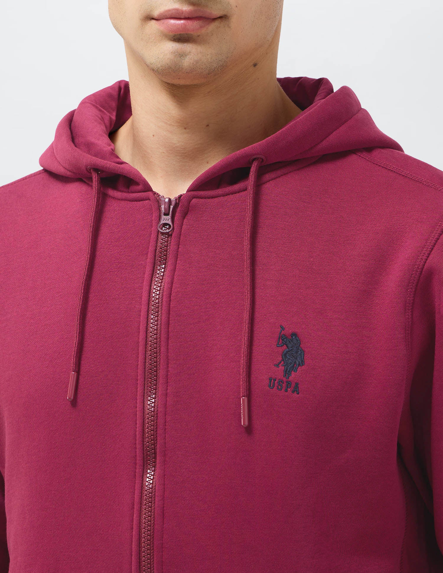 Solid Regular Fit Sweatshirt Maroon - U.S. POLO ASSN. | Large