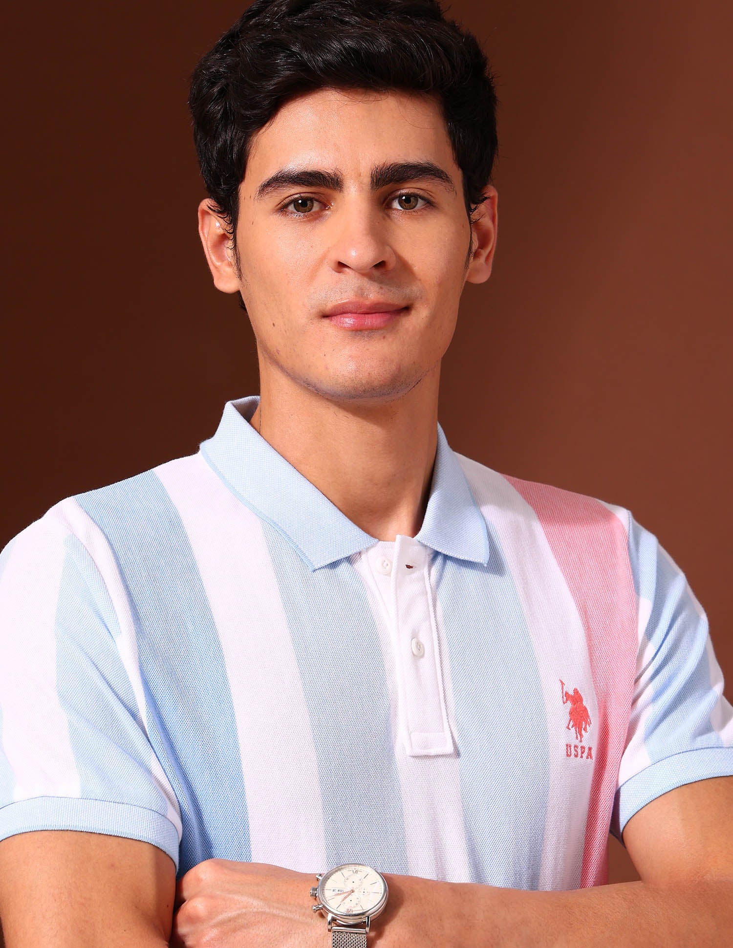 Vertical Striped Work and Wander Polo Shirt White - U.S. Polo Assn. India | Large