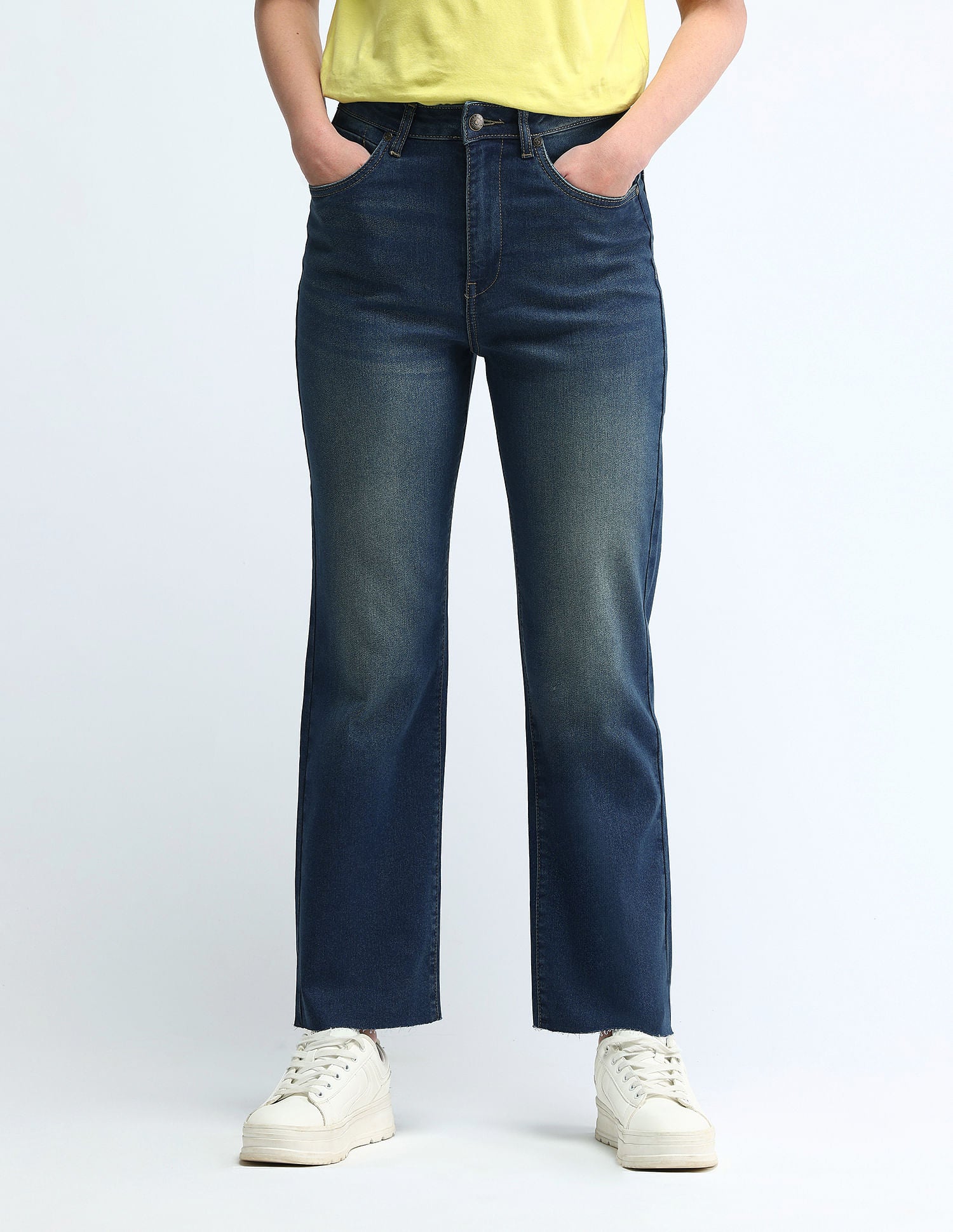 High Rise Straight Fit Jeans Dark Blue - U.S. POLO ASSN. | Large