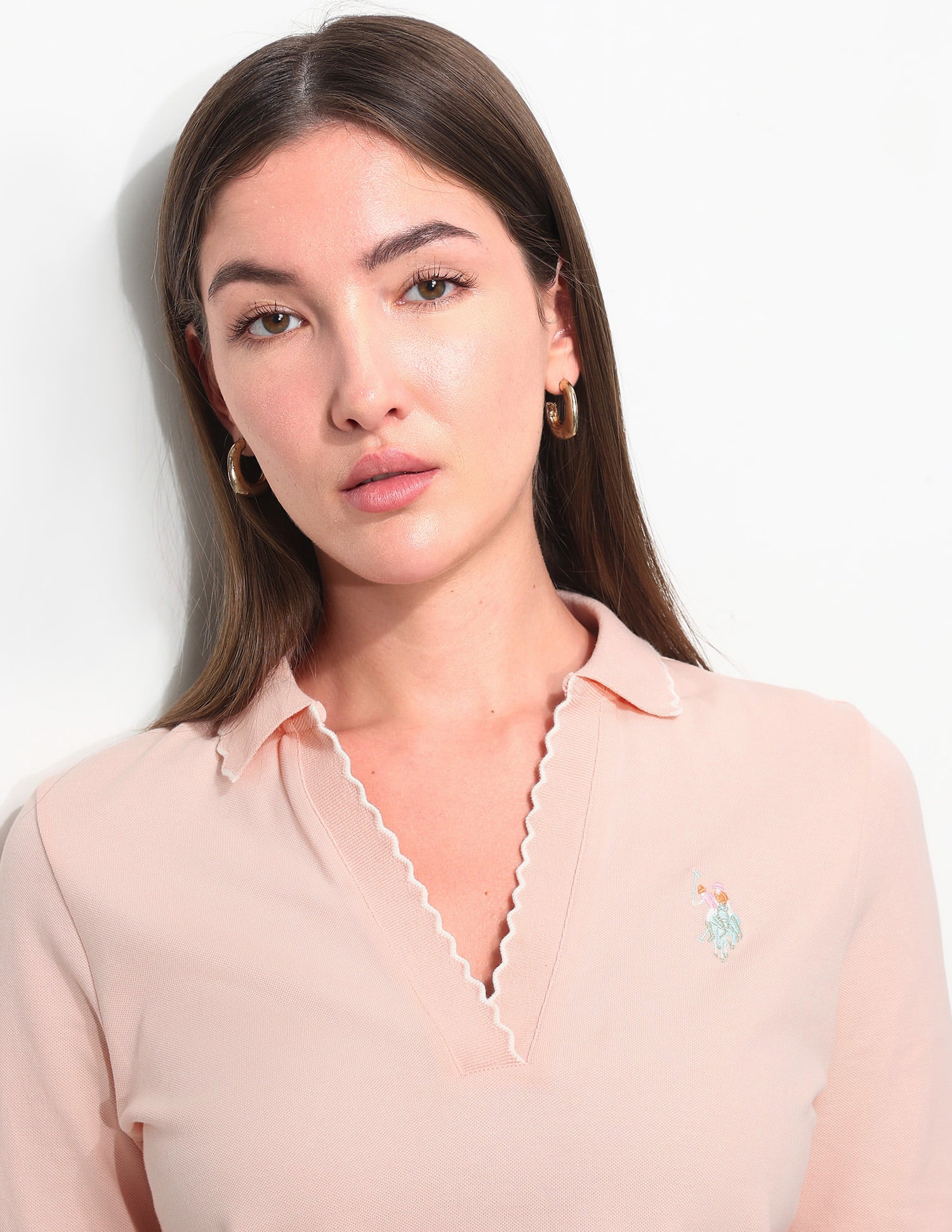 Regular Fit Textured Polo Shirt Light Pink - U.S. Polo Assn. India | Large