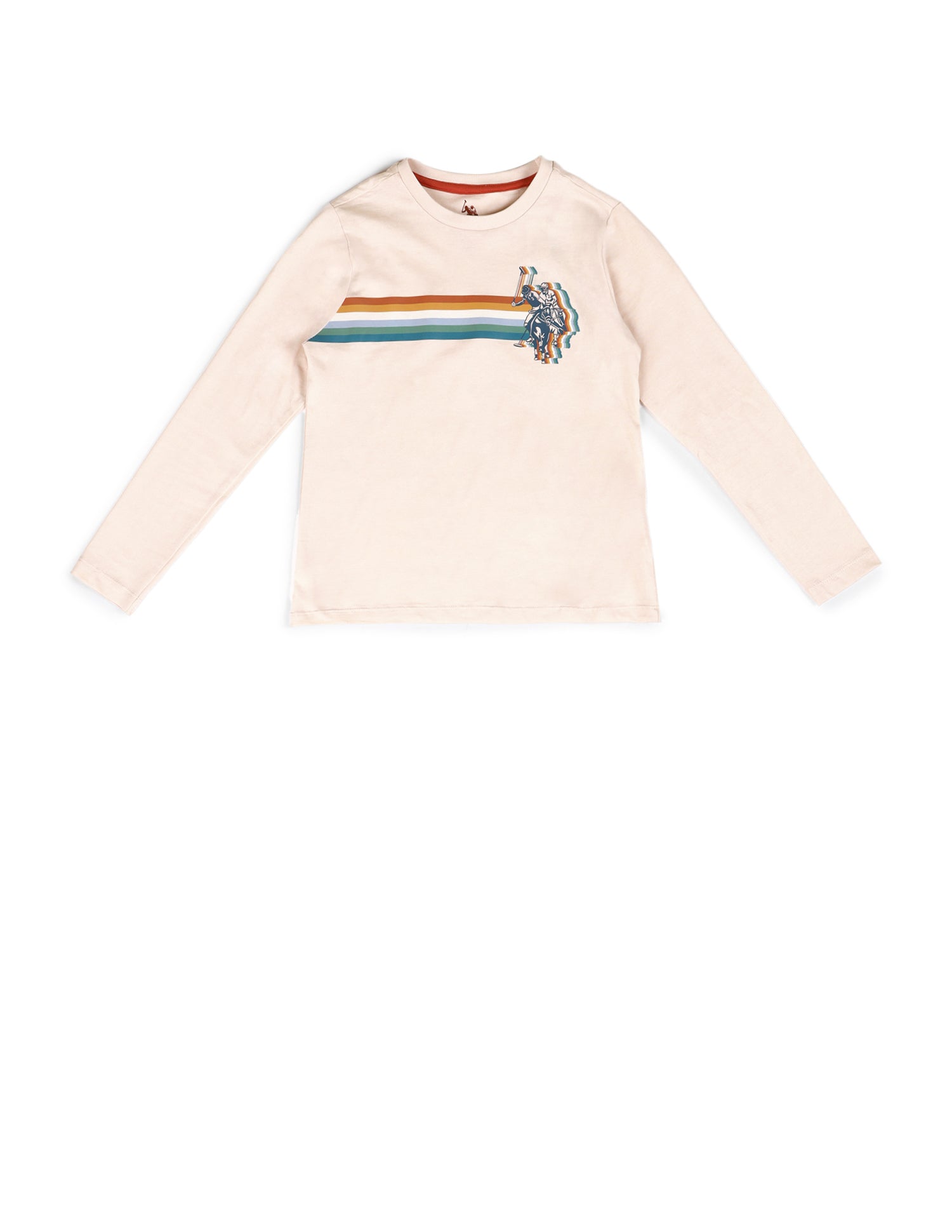 Boys Brand Printed Regular Fit T-Shirt Cream - U.S. POLO ASSN. | Large