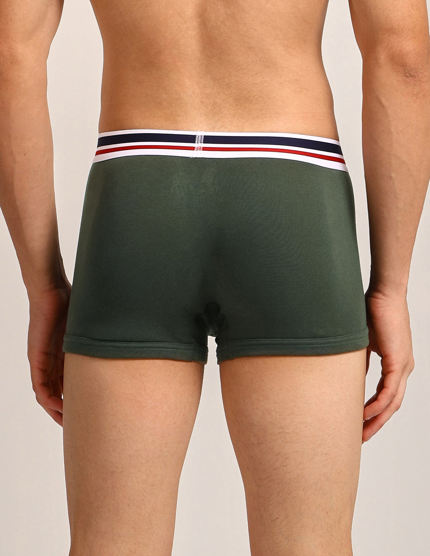 Elastic Waistband Ribbed I641 Trunks - Pack Of 3 Teal Grey- Black- Olive - U.S. Polo Assn. India | Large
