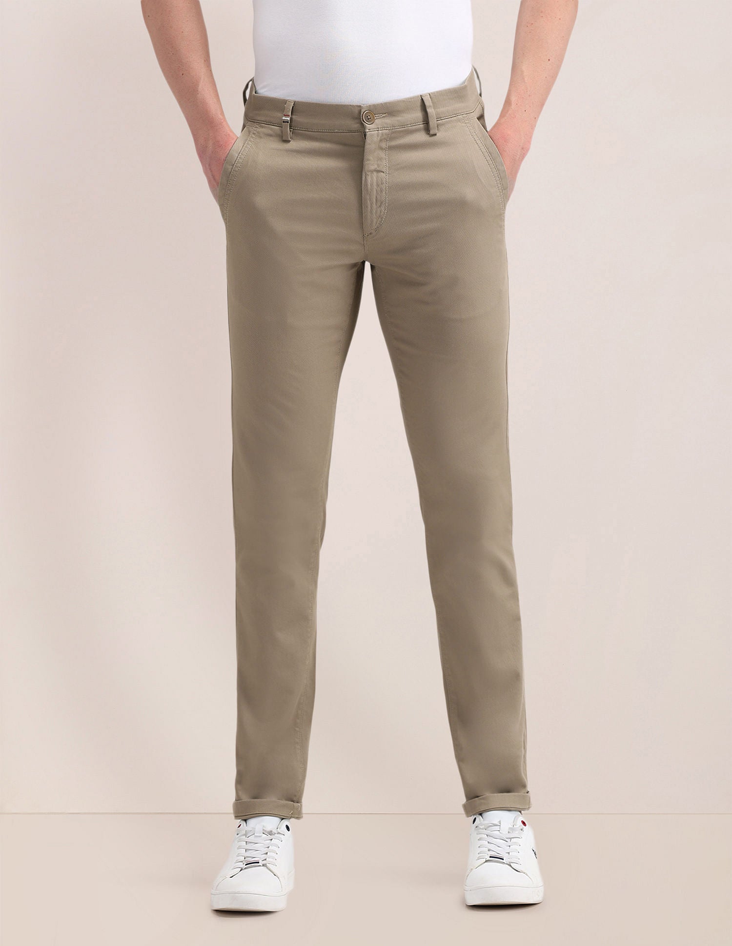 Austin Fit Solid Trousers Beige - U.S. POLO ASSN. | Large