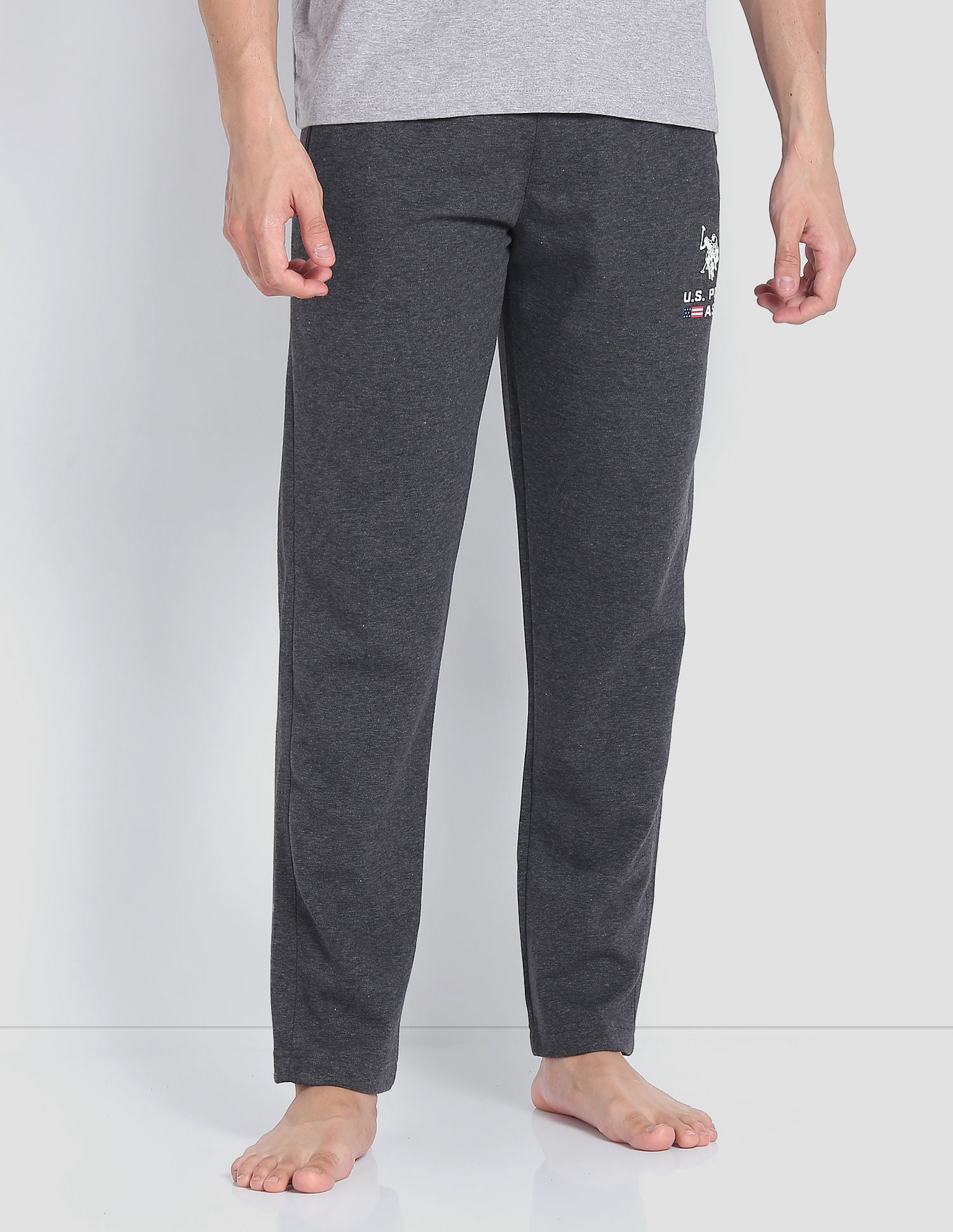 Heathered LR006 Lounge Track Pants - Pack Of 1 Dark Grey - U.S. POLO ASSN. | Large