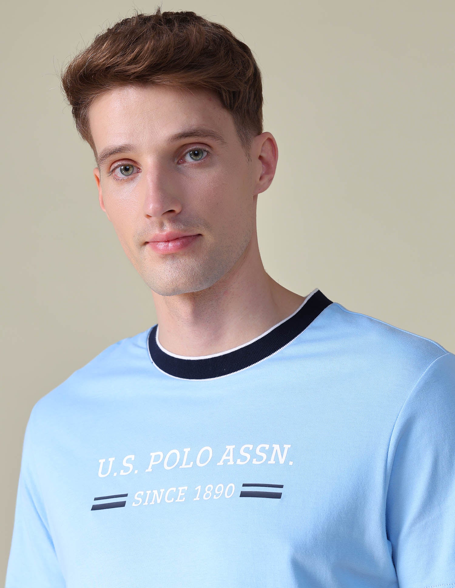 Brand Printed Slim Fit T-Shirt Blue - U.S. POLO ASSN. | Large