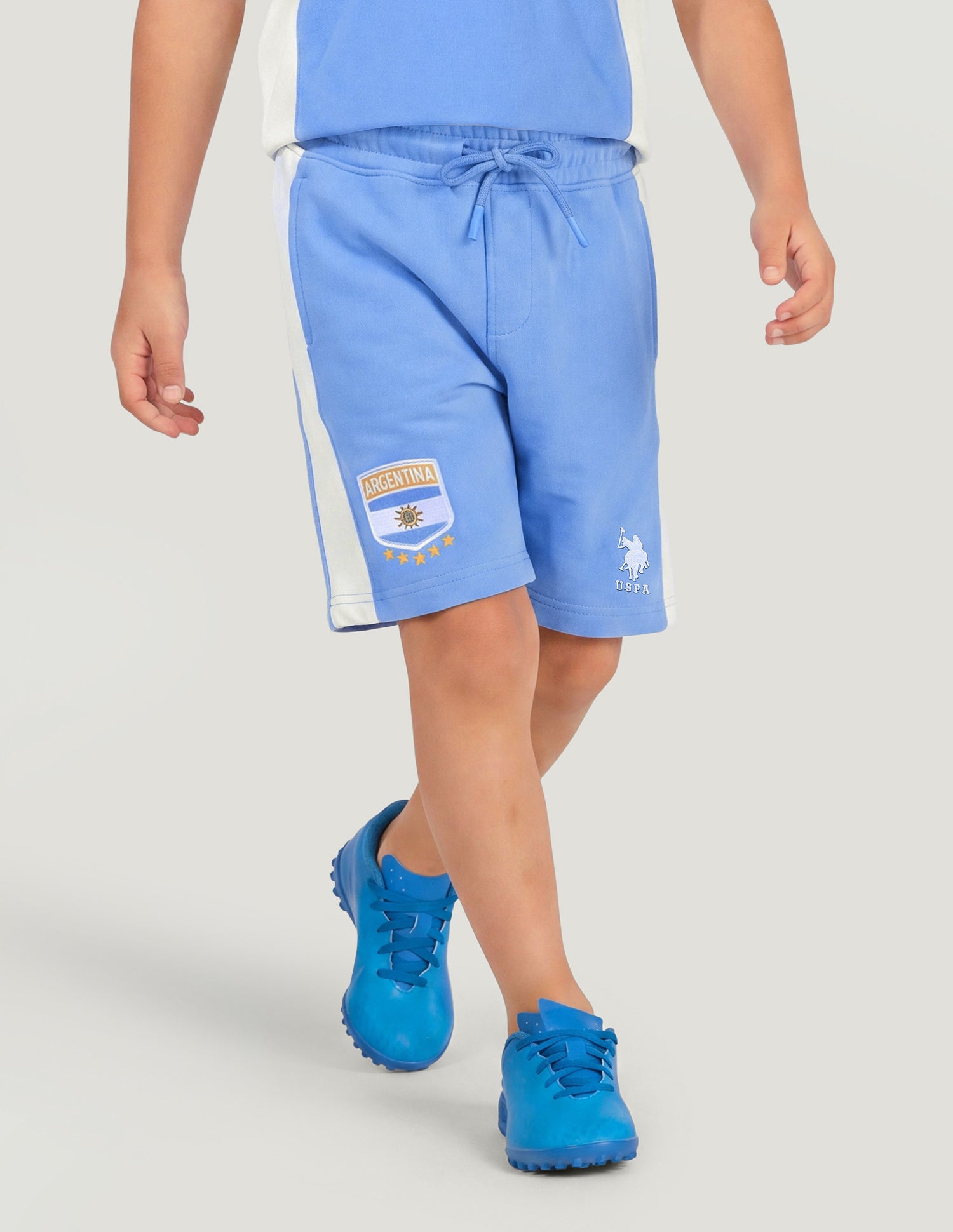 Mid Rise Solid Shorts Blue - U.S. Polo Assn. India | Large