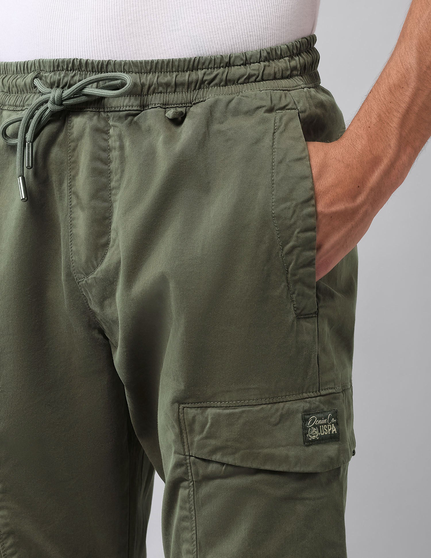 Solid Straight Fit Cargos Light Olive - U.S. POLO ASSN. | Large