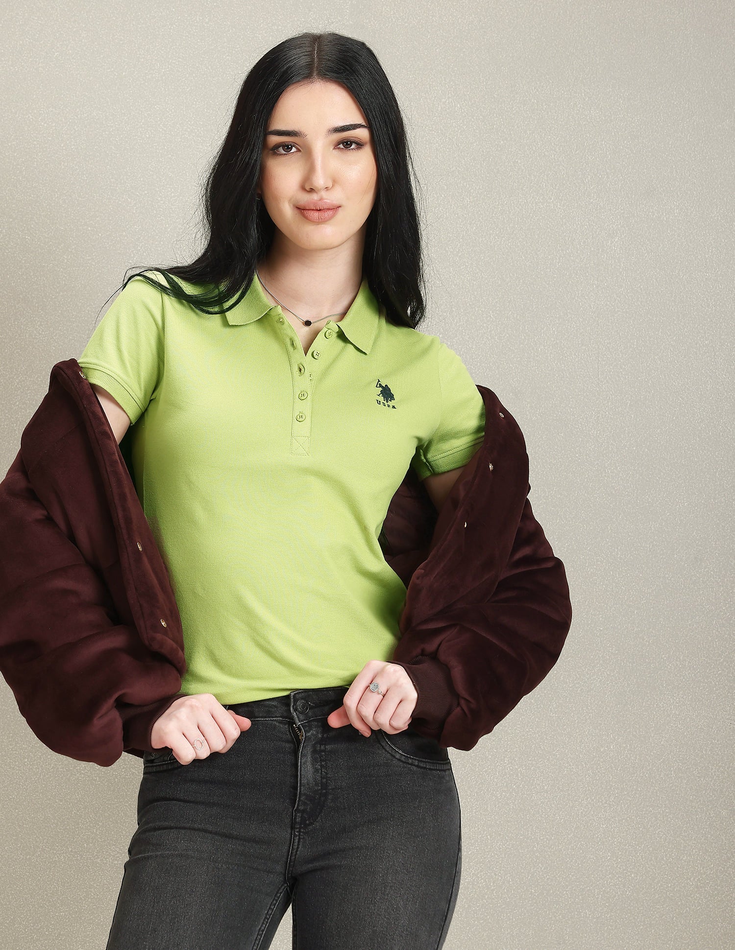 Solid Pique Polo Shirt Light Green - U.S. Polo Assn. India | Large