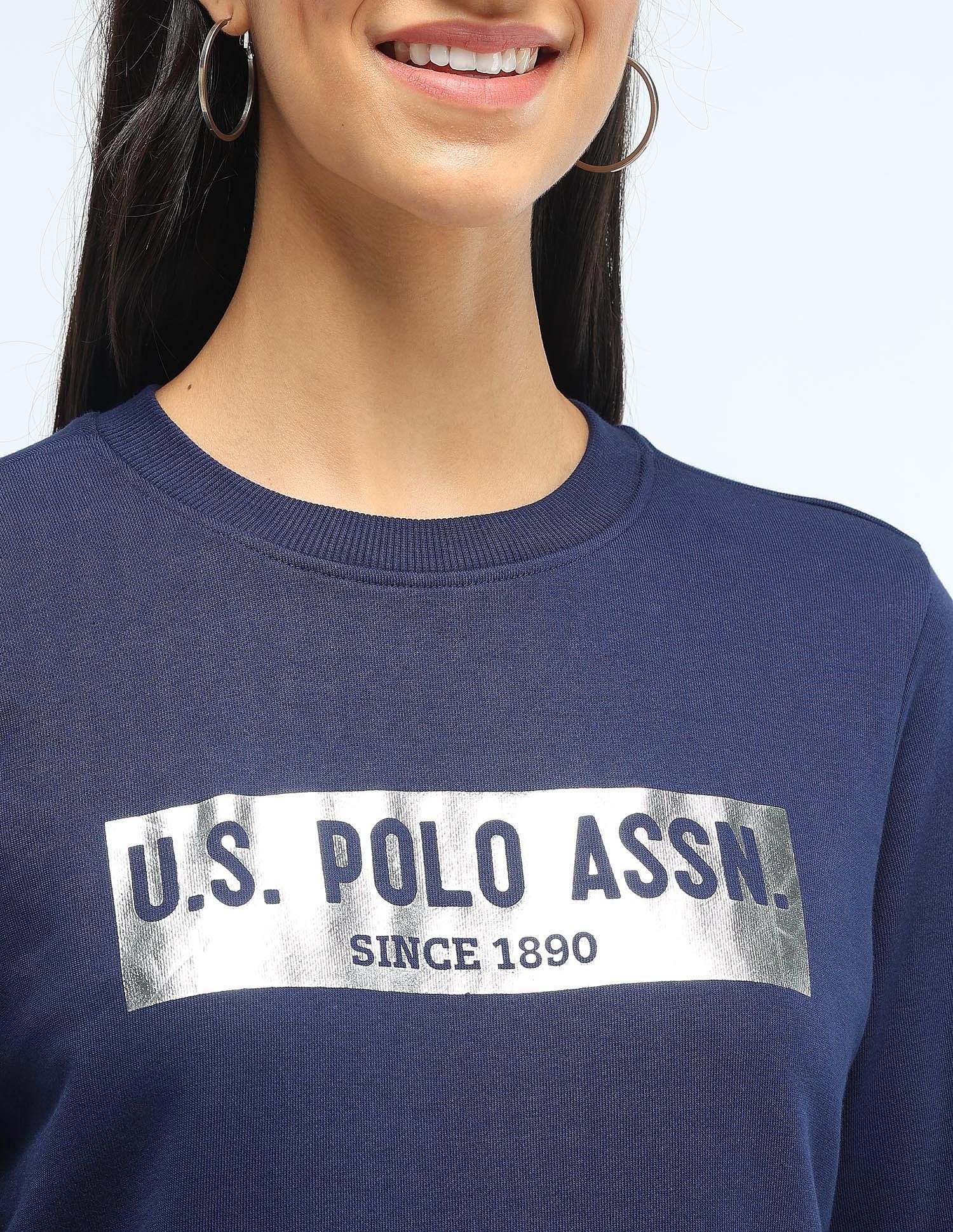 Foil Print Logo Sweatshirt Navy - U.S. POLO ASSN. | Large