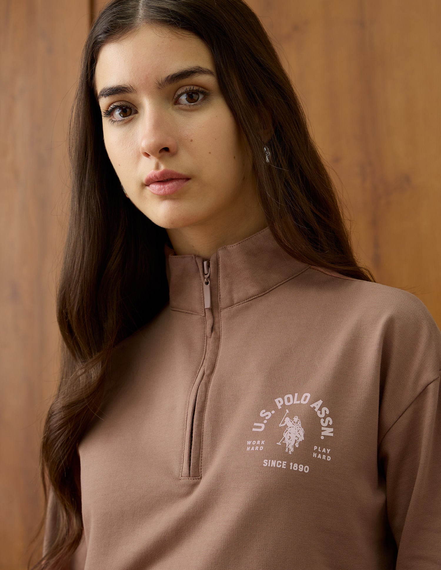 Regular Fit Solid Sweatshirt Brown - U.S. POLO ASSN. | Large