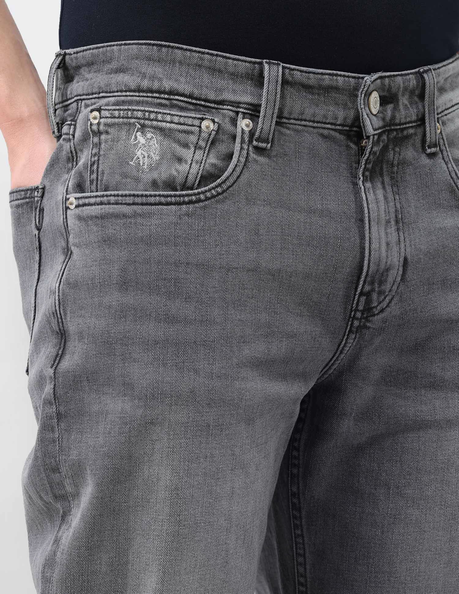 Shawn Relaxed Fit Grey Jeans Washed Grey - U.S. Polo Assn. India | Large