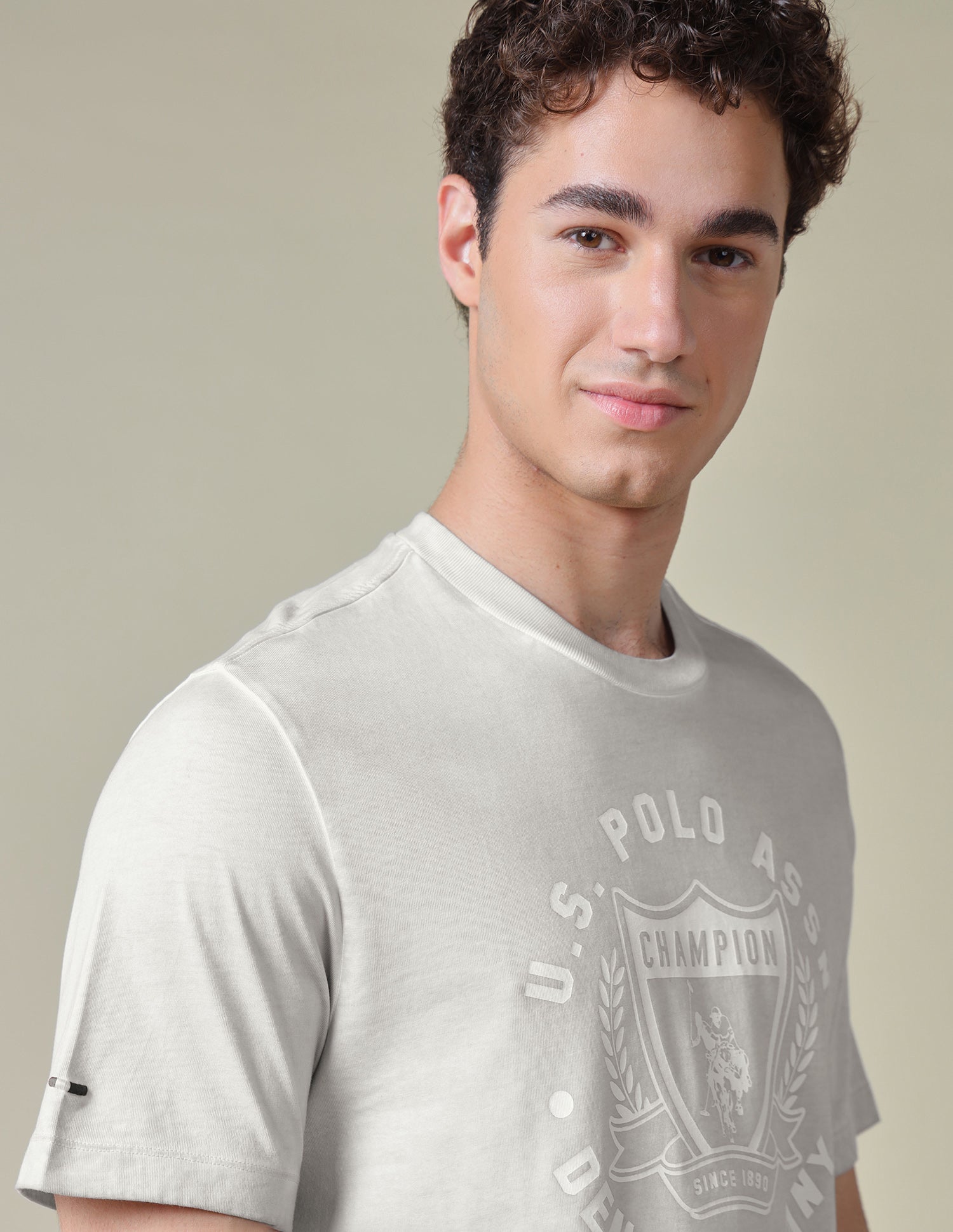 Graphic Brand Printed Relaxed Fit T-Shirt Light Grey - U.S. Polo Assn. India | Large