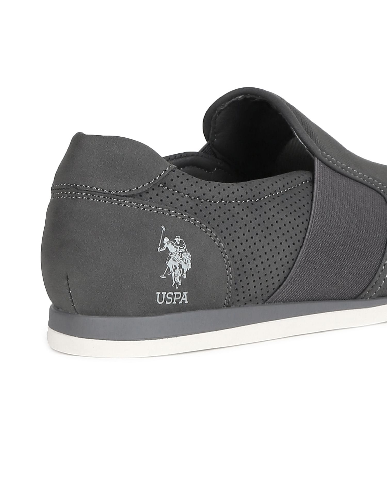 Round Toe Textured Sergio 2.0 Slip On Shoes Grey - U.S. Polo Assn. India | Large