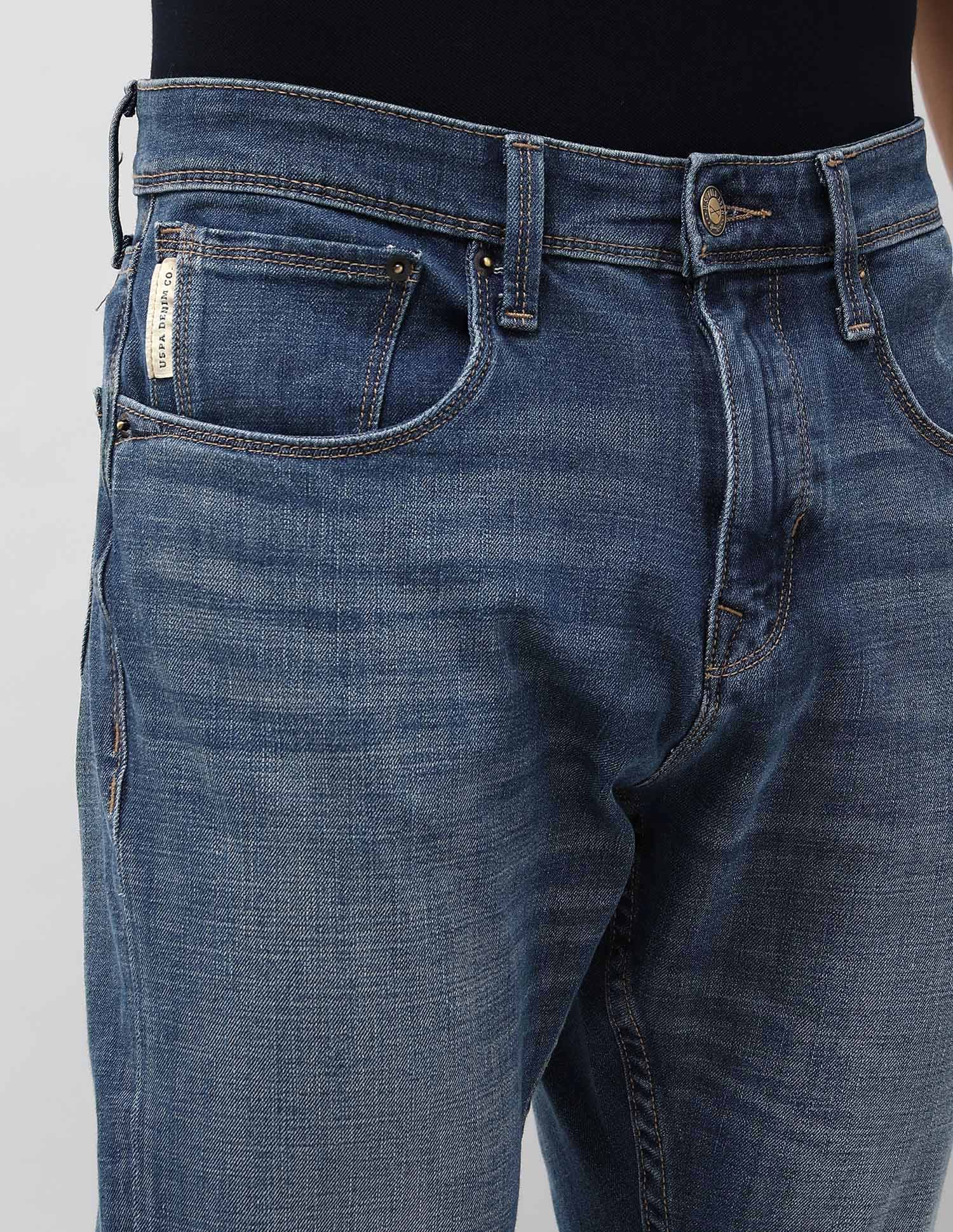 Henry Tapered Fit Blue Jeans Med Blue - U.S. POLO ASSN. | Large