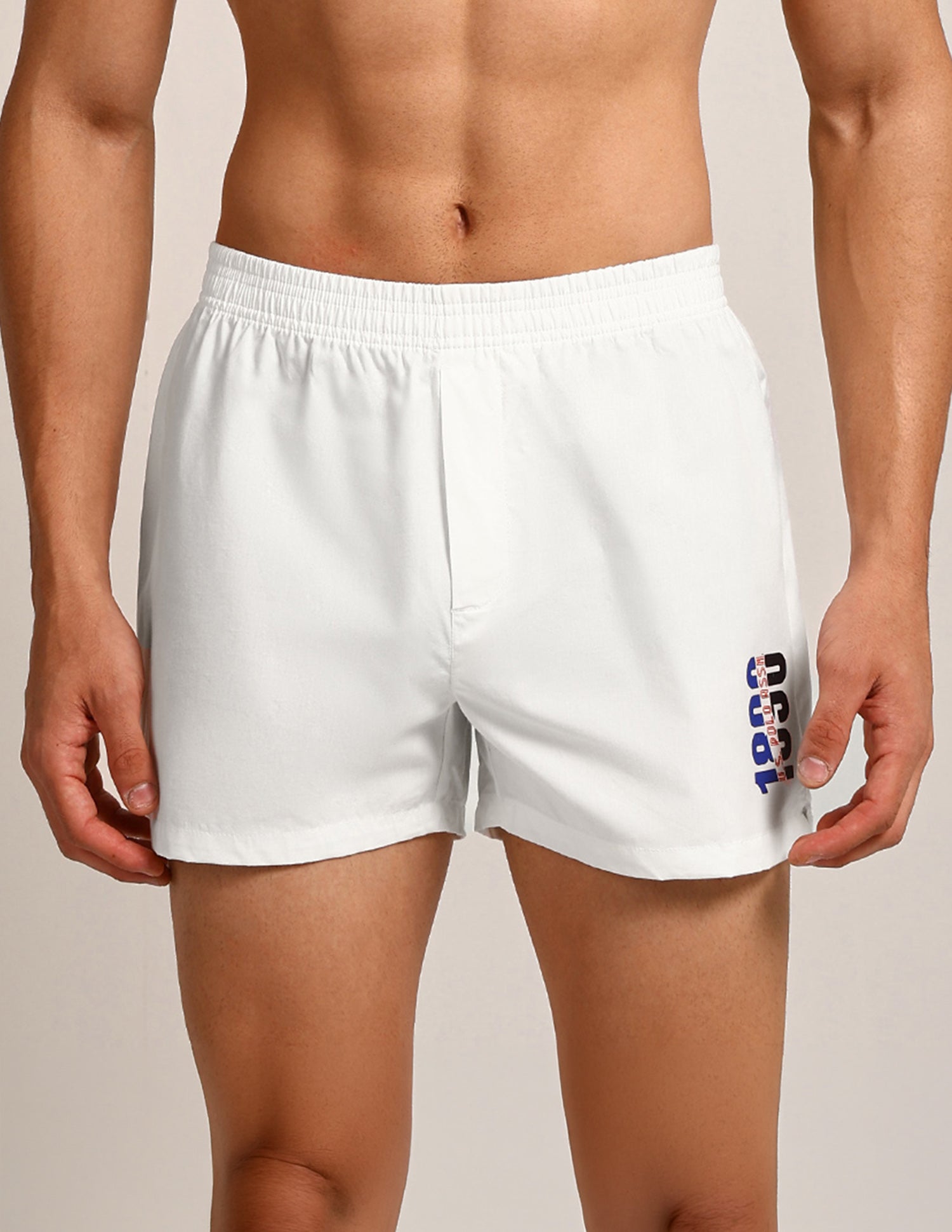 Light Cotton OEX16-P2 Boxer Shorts - Pack Of 2 Ivory & Black - U.S. Polo Assn. India | Large