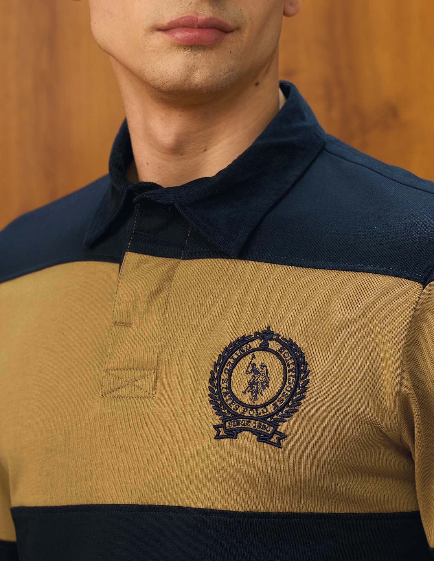 Horizontal Striped Varsity Theatre Polo Shirt Dark Brown - U.S. POLO ASSN. | Large