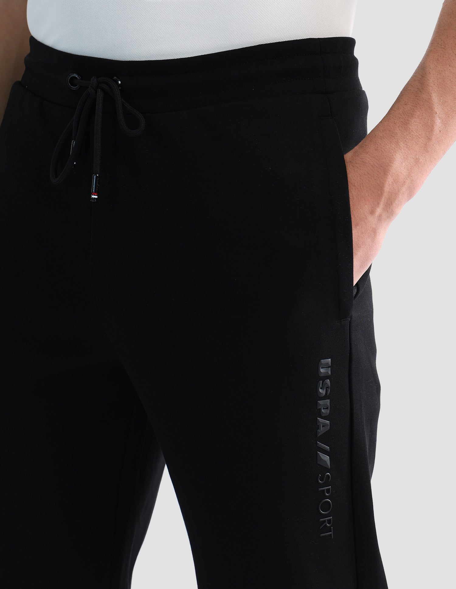 Mid Rise Regular Fit Active Track Pants Black - U.S. POLO ASSN. | Large
