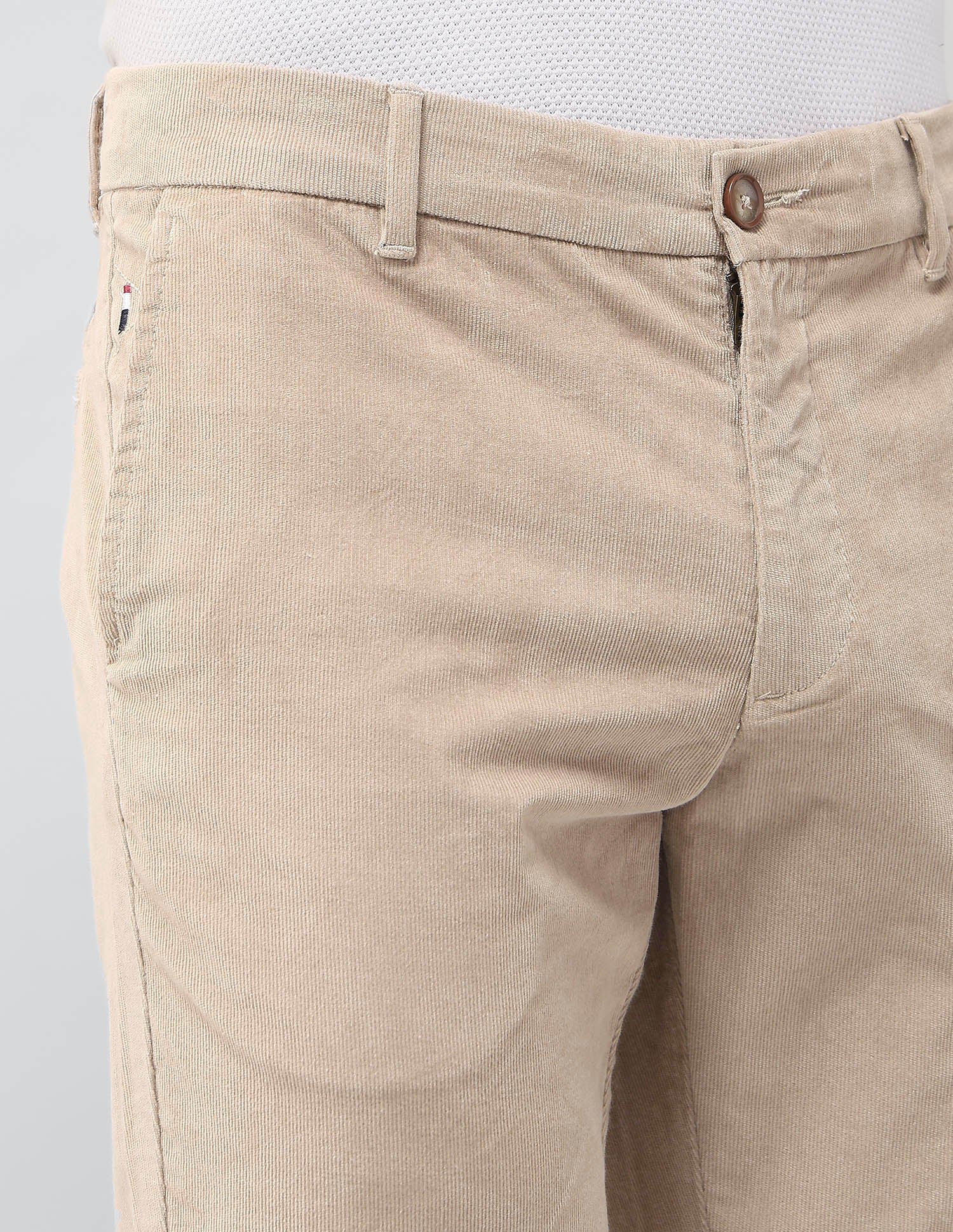 Denver Slim Fit Corduroy Trousers Beige - U.S. POLO ASSN. | Large