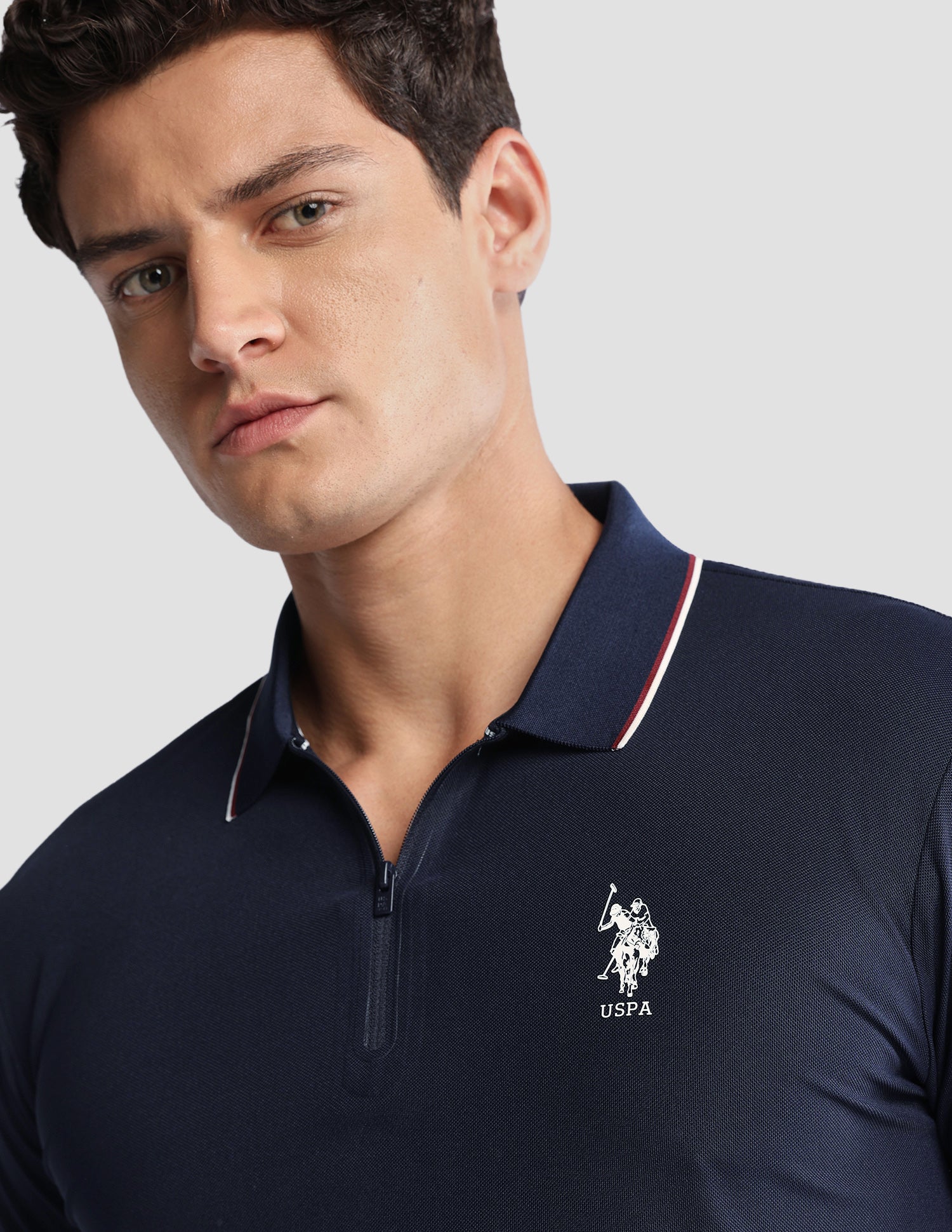 Solid Regular Fit Active Polo Shirt Navy - U.S. Polo Assn. India | Large