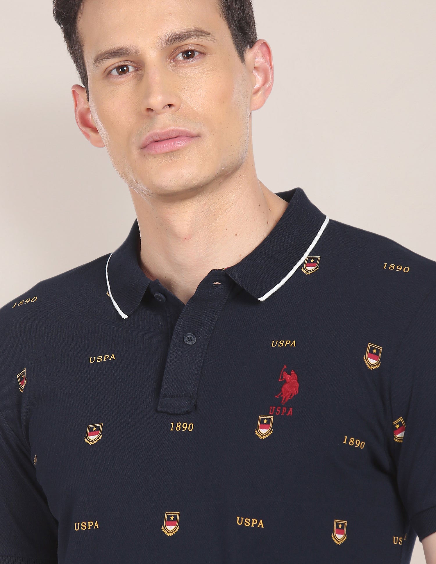 Crest Print Polo Shirt Navy - U.S. Polo Assn. India | Large