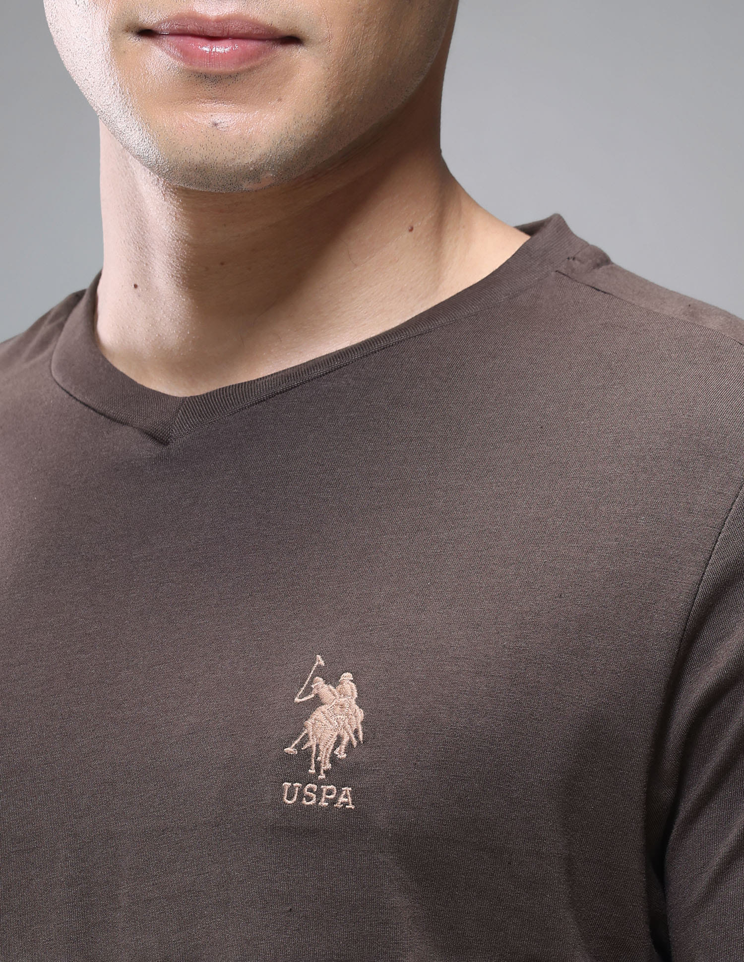 Breathable Comfort Fit I638 Lounge T-Shirt - Pack Of 1 Choco - U.S. Polo Assn. India | Large