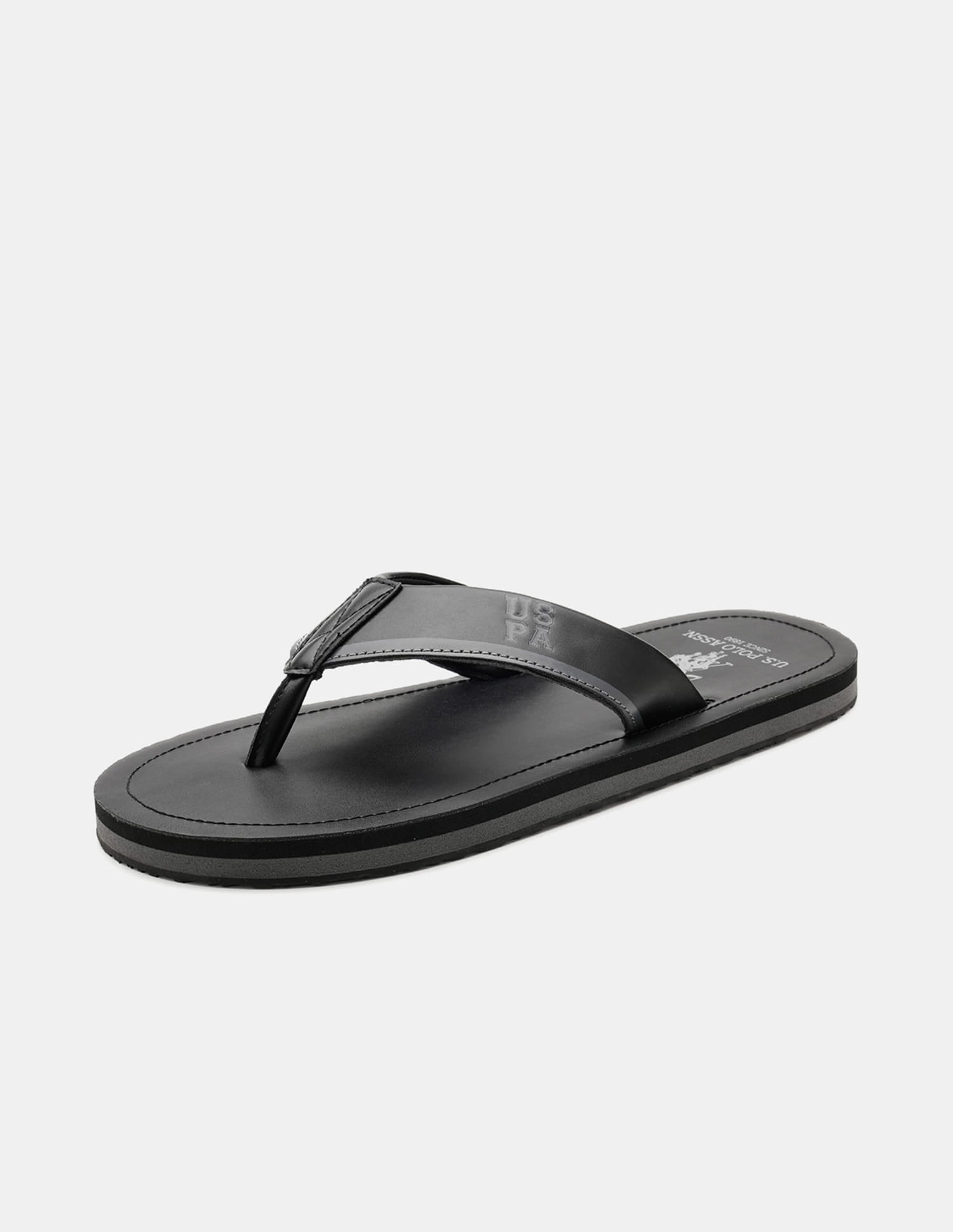 Men V-Strap Jane Flip Flops Black - U.S. Polo Assn. India | Large