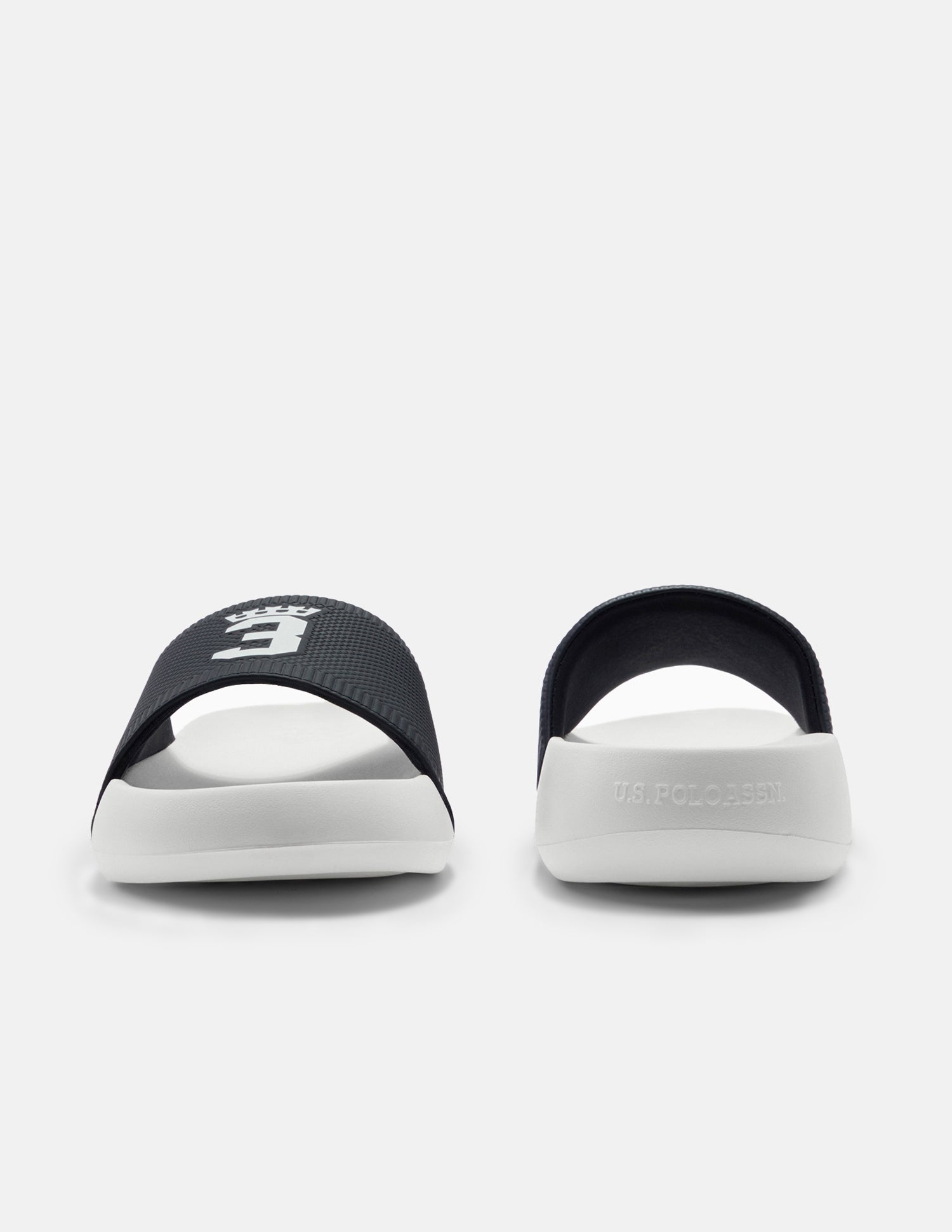 Textured Numeric Embossed Dane Sliders Black - U.S. Polo Assn. India | Large
