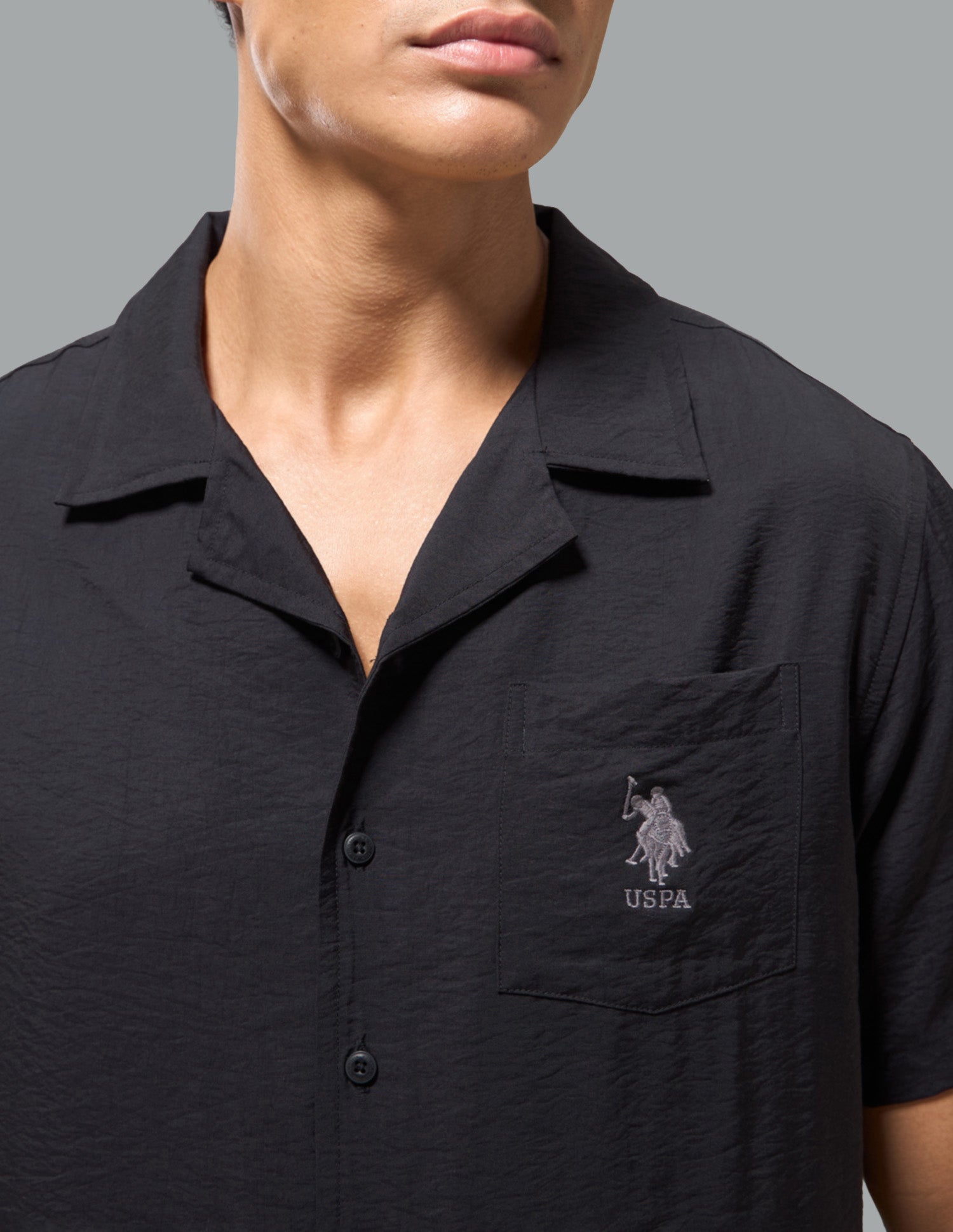Crinkled Featherlight OESS02 Sleep Set Black - U.S. Polo Assn. India | Large
