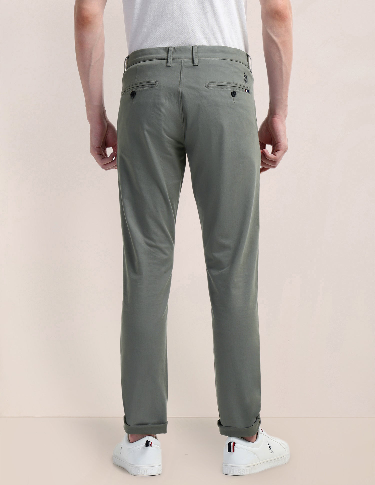 Denver Slim Fit Regular Trousers Grey - U.S. POLO ASSN. | Large