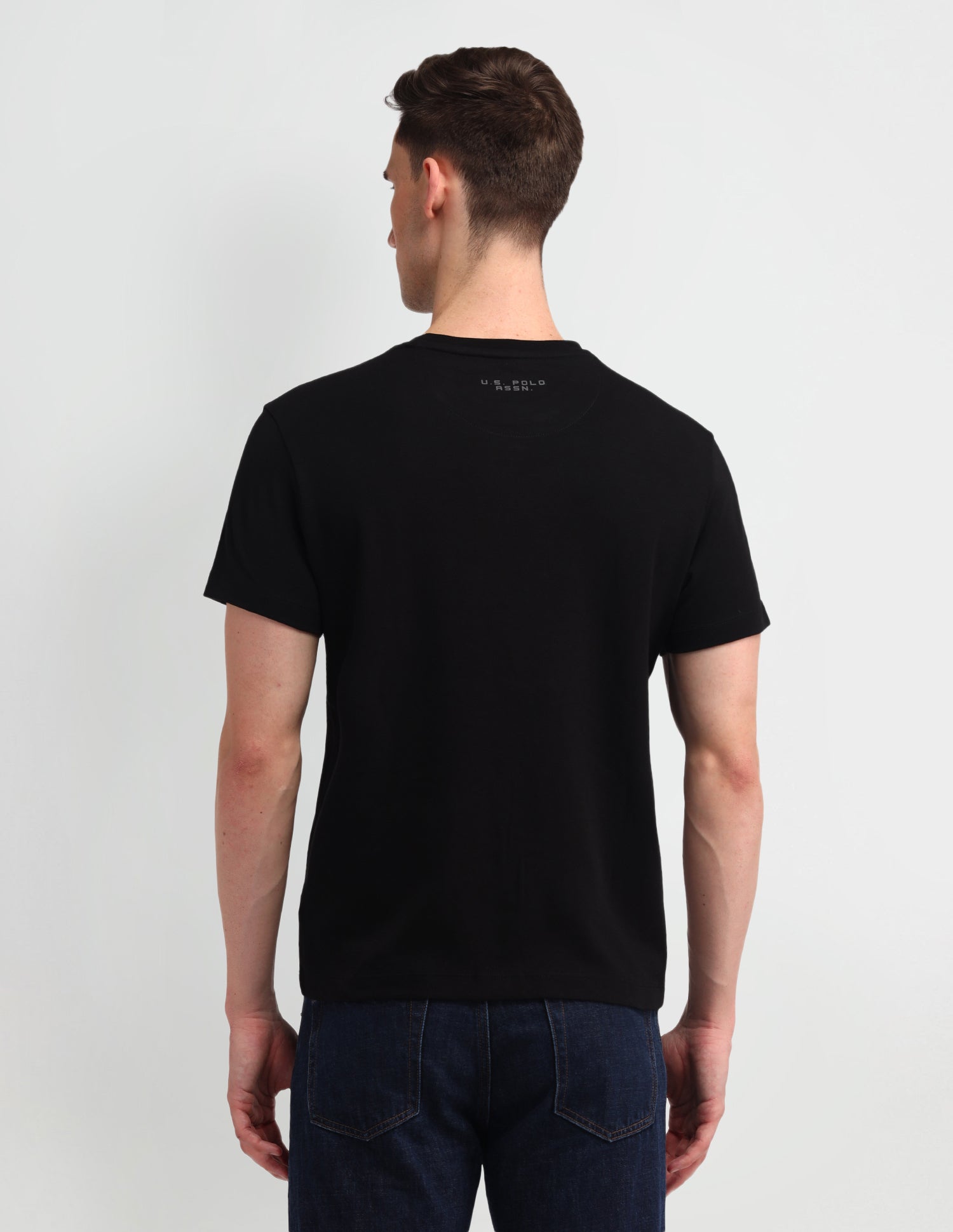 Brand Printed Muscle Fit T-Shirt D Black - U.S. POLO ASSN. | Large