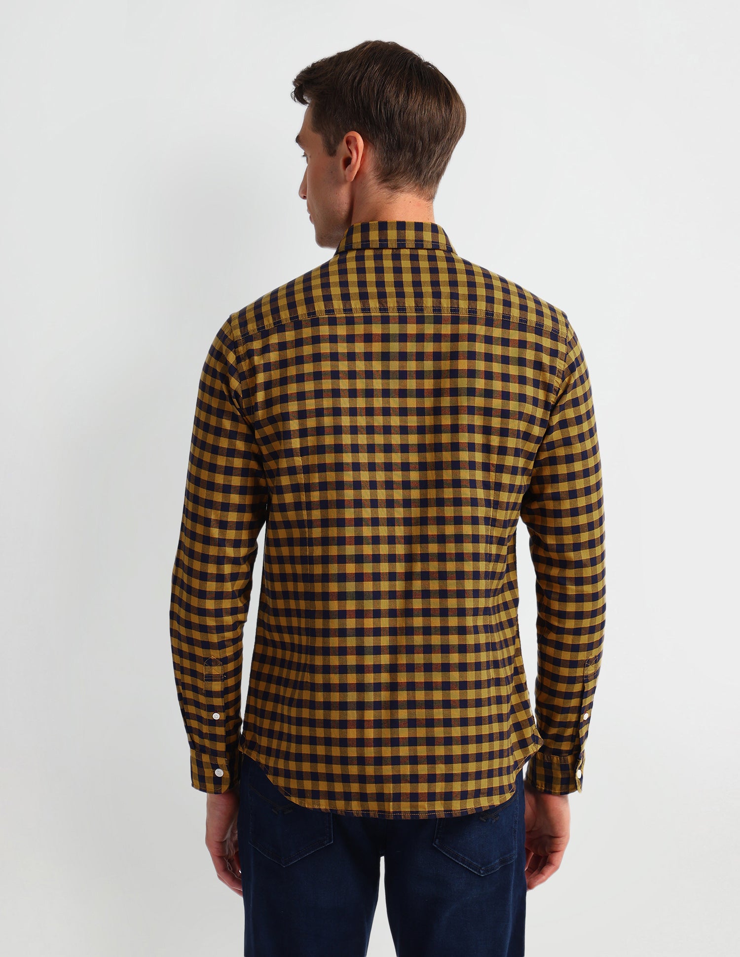 Buffalo Checked Slim Fit Shirt Mustard - U.S. Polo Assn. India | Large
