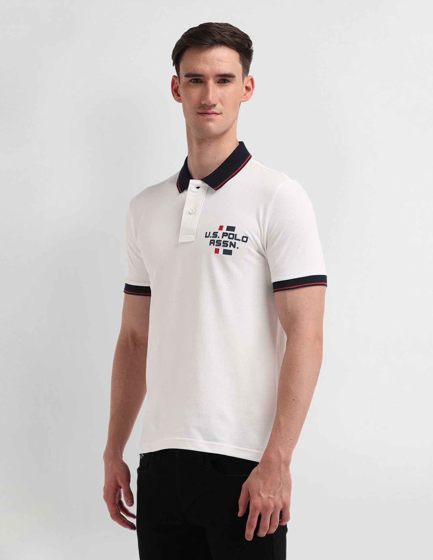 Solid Muscle Fit Polo Shirt Uspa Ivory - U.S. Polo Assn. India | Large