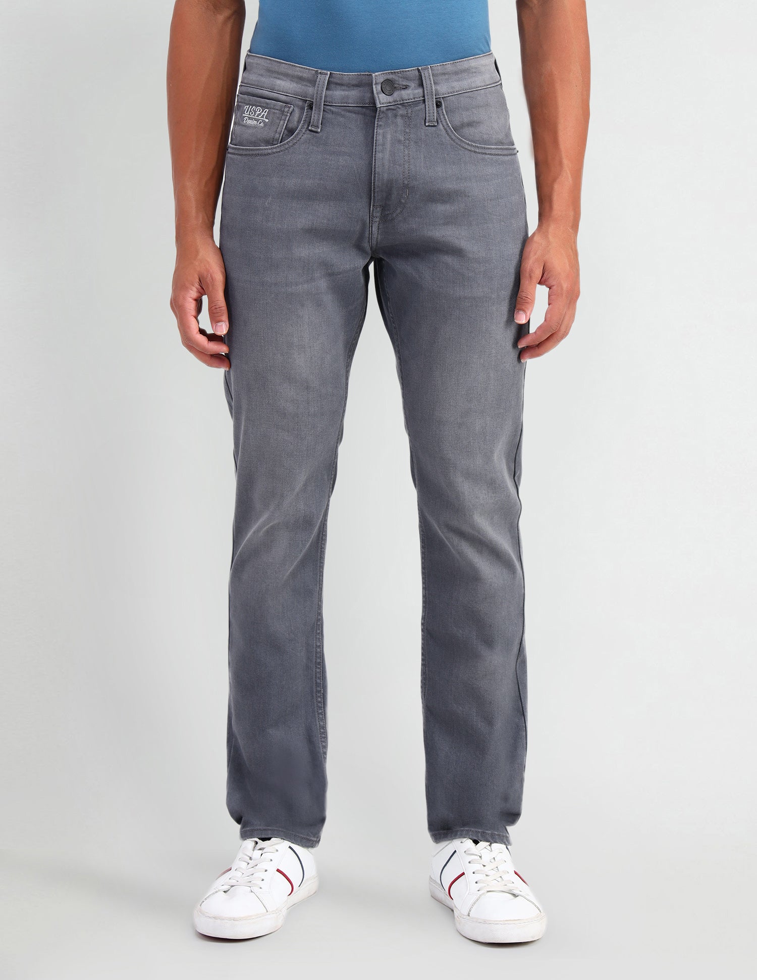 Brandon Slim Tapered Fit Grey Jeans Grey - U.S. Polo Assn. India | Large