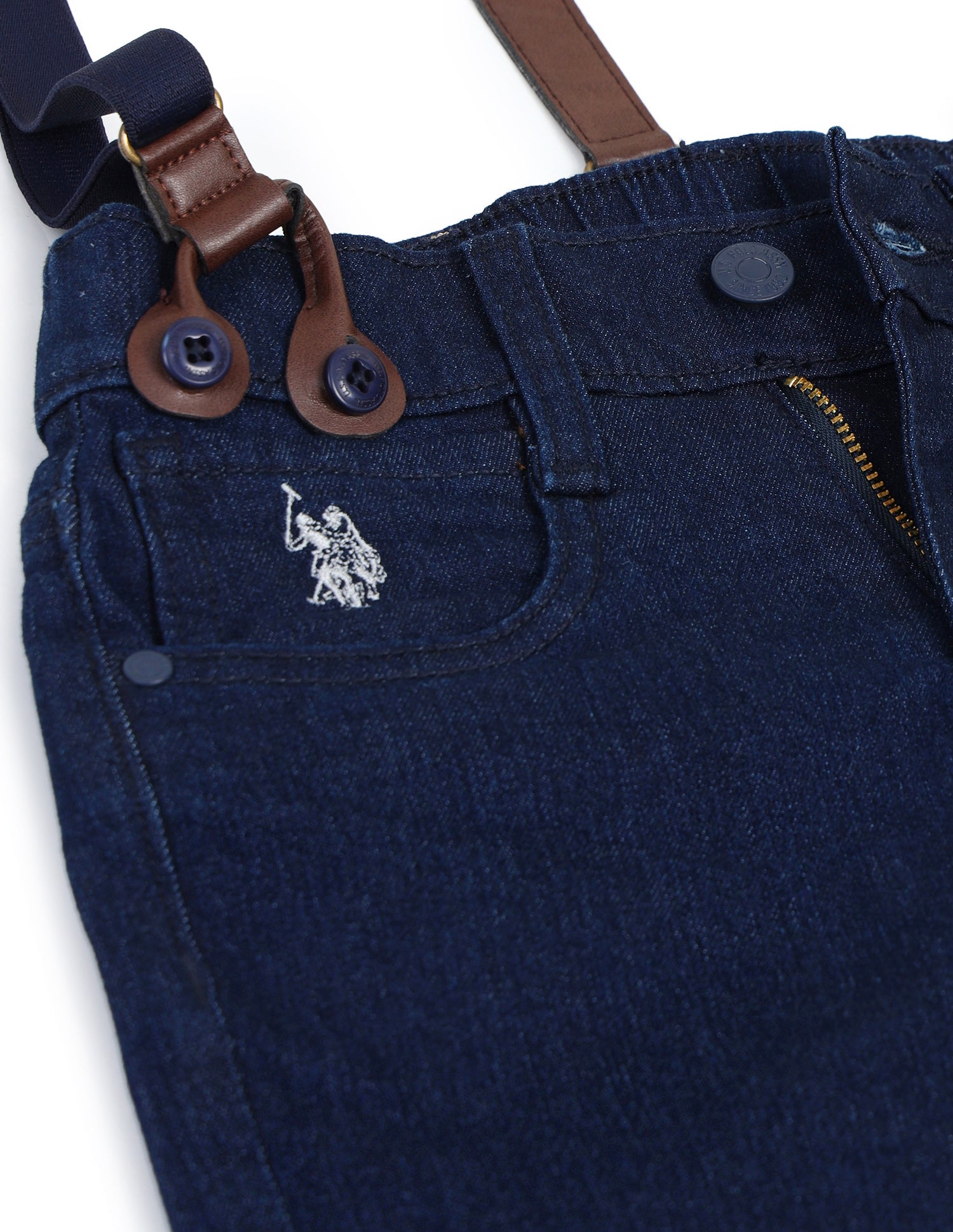 Boys Cotton Mid Rise Jeans Dark-Blue - U.S. POLO ASSN. | Large