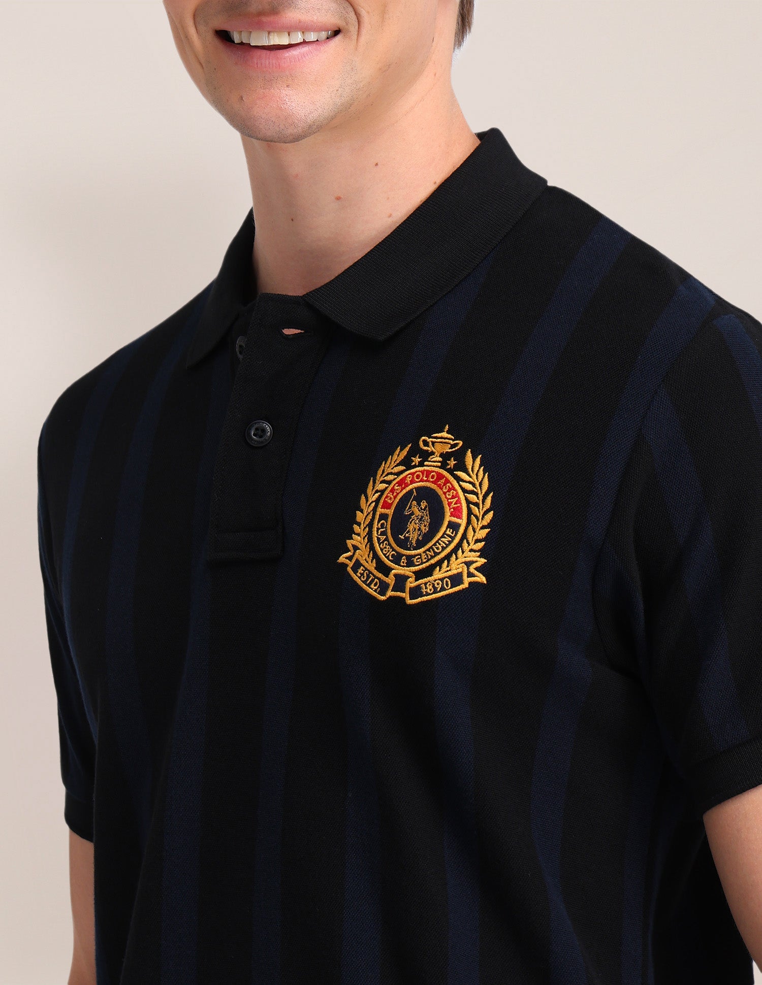 Solid Slim Fit Polo Shirt Navy - U.S. POLO ASSN. | Large