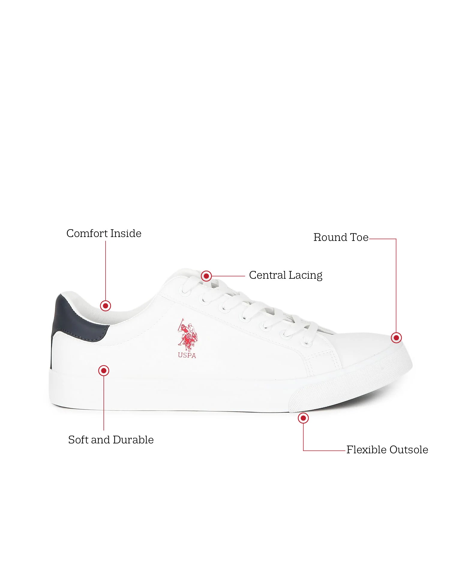 Men White Lace Up Canvas Madryn 2.0 Sneakers U.S. Polo Assn. India