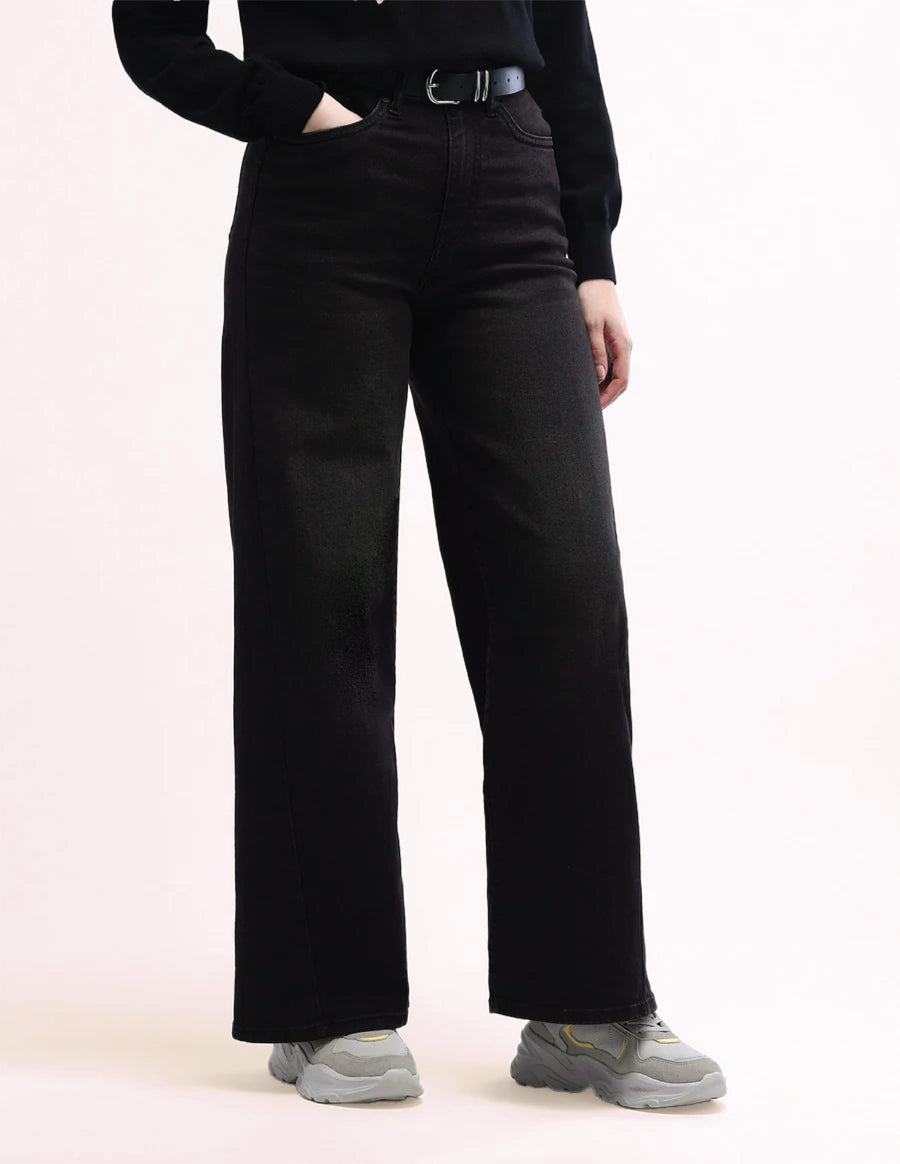 High Rise Stretchable Baggy Jeans Dark Grey - U.S. POLO ASSN. | Large