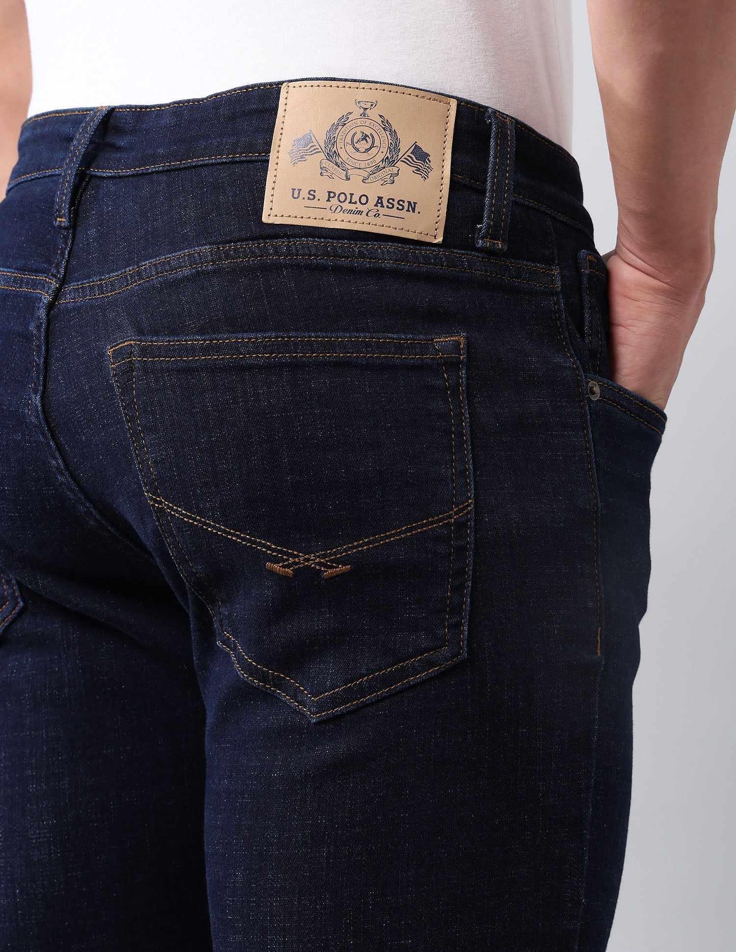 Brandon Slim Tapered Fit Blue Jeans Dark Blue - U.S. POLO ASSN. | Large